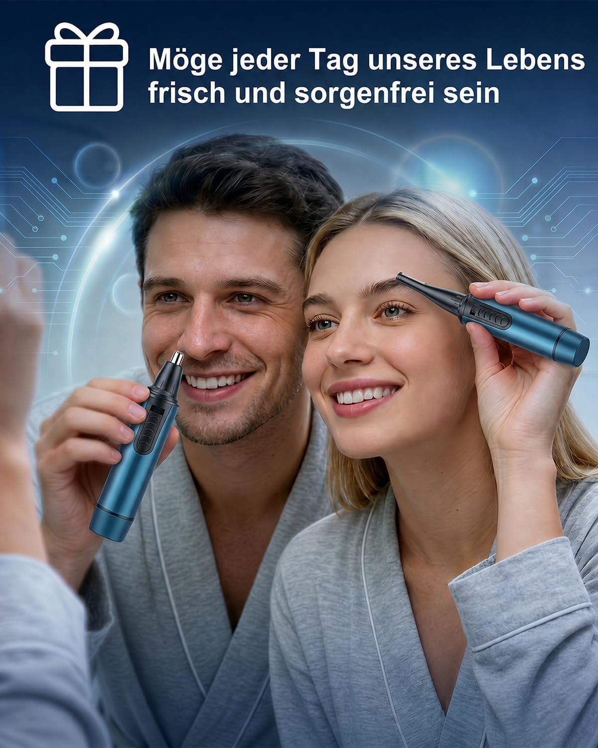 Nasenhaartrimmer Herren, USB Wiederaufladbar Nasenhaarschneider 3 in 1 Set Ohrhaarschneider mit Doppelschneideklingen, Schmerzfreier Augenbrauen und esichtshaartrimmer für Männer und Frauen – Bild 7