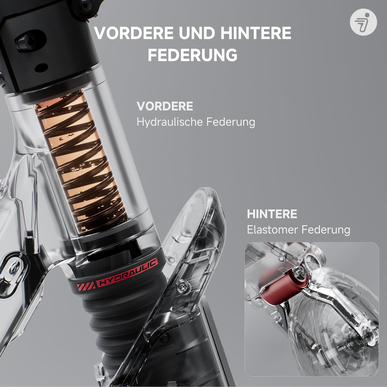Segway-Ninebot F3 D, E-Scooter mit Straßenzulassung für Erwachsene, 70km Reichweite im Eco-Modus, 120kg Tragfähigkeit, doppelte hydraulische Federung, Smart Display, Schwarz – Bild 4