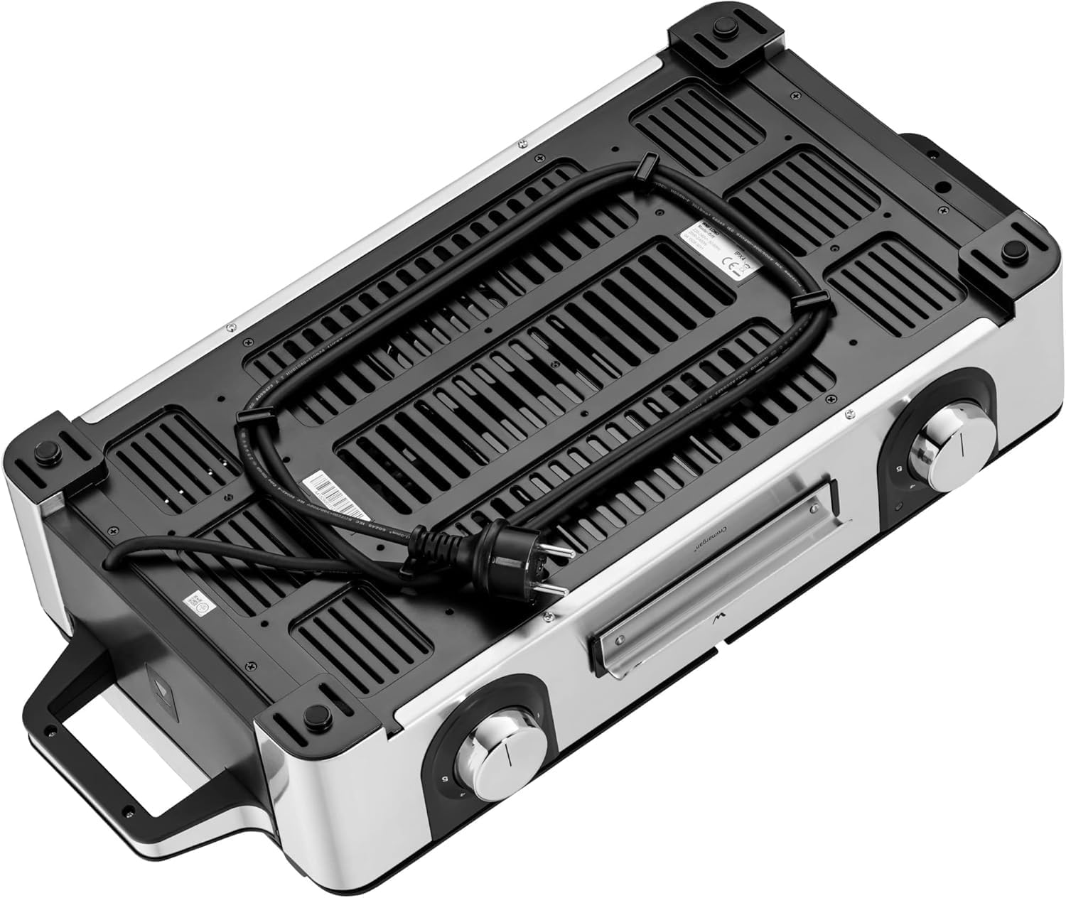 WMF Lono Master-Grill, Elektrogrill, 50x28 cm, Elektrogrill Tischgrill mit Windschutz und Auffangschale, Outdoorzertifiziert für Barbecue, 2 getrennt regulierbare Grillflächen, 2400 W, edelstahl matt – Bild 8