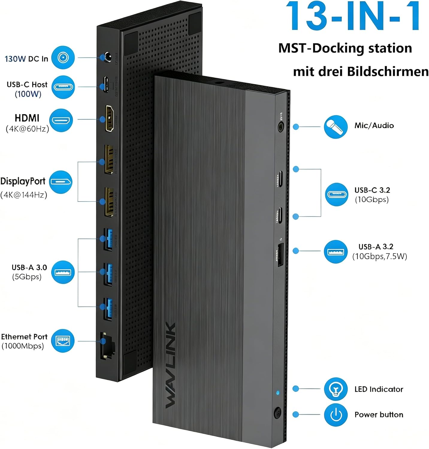 Laptop docking station, docking station 3 monitore – Bild 2