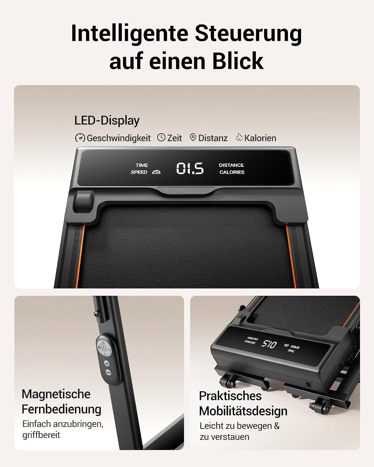 UMAY Laufband für Zuhause Klappbar mit Steigung – Bild 6