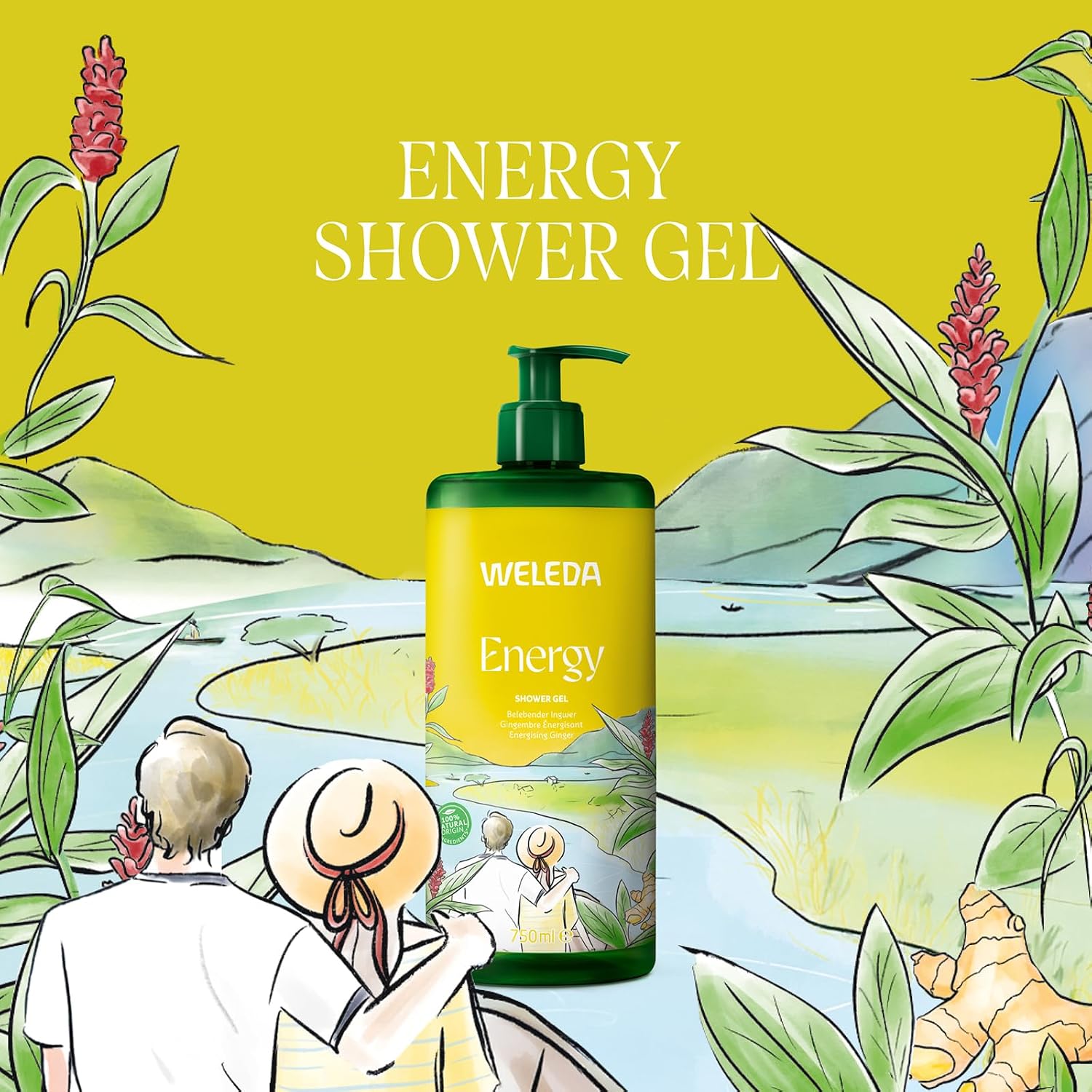 Weleda Aroma Shower Energy XXL Duschgel 750 ml vegan mit Pumpspender – Bild 2