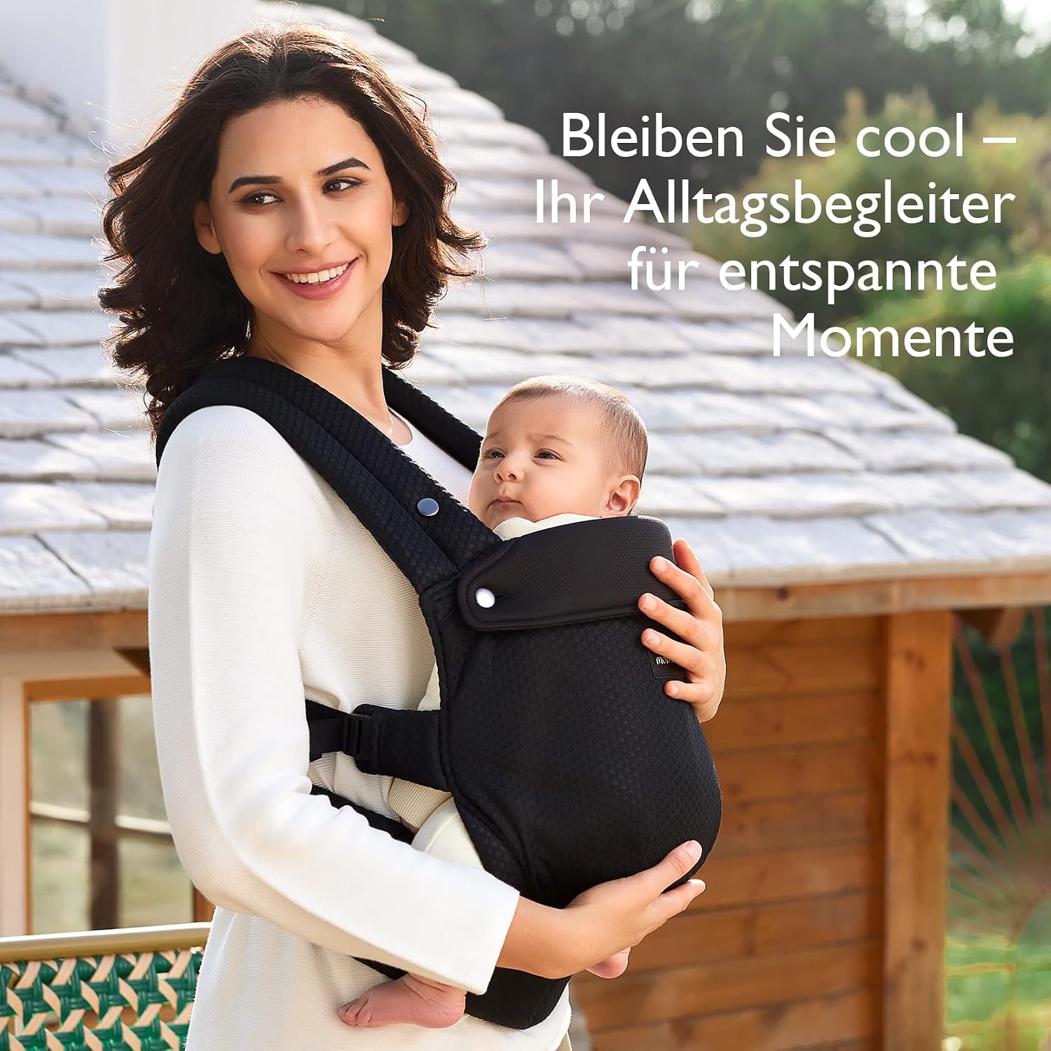 Momcozy Netz-Babytrage ab Geburt, Air Mesh-Schwarz – Bild 6