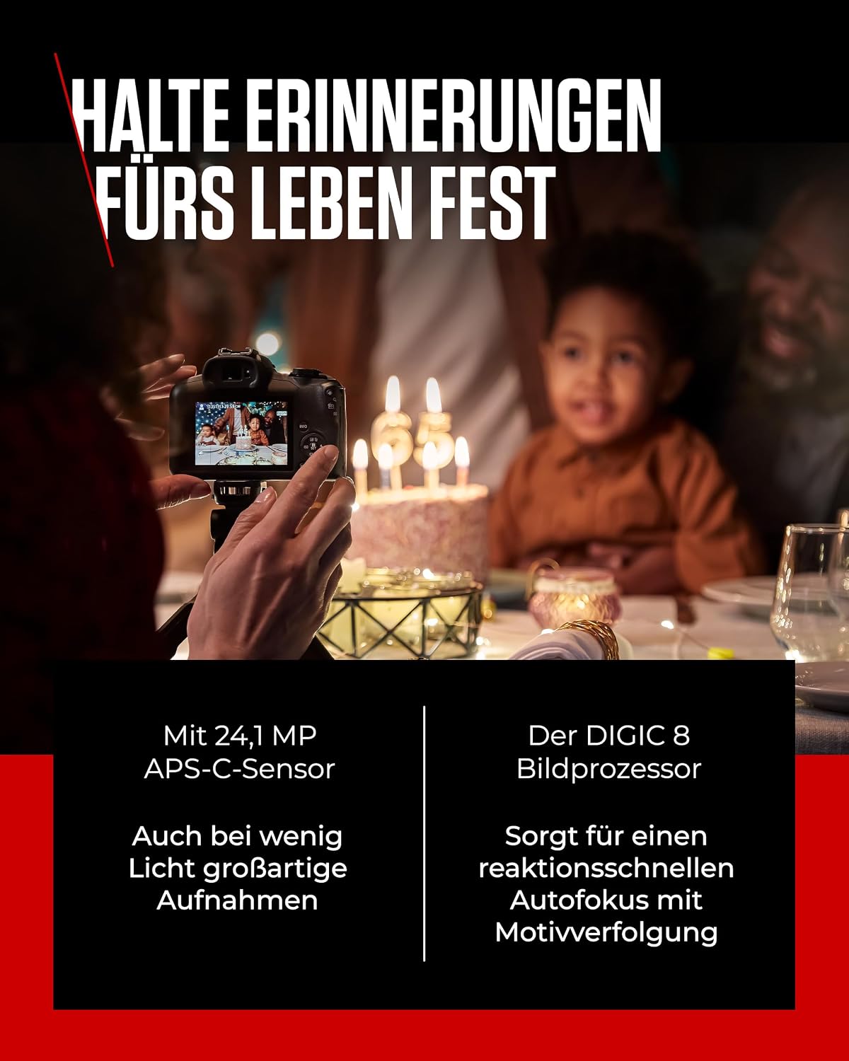 Canon EOS R100 mit RF-S 18–45mm – 24,1 MP APS-C Systemkamera – Dual Pixel AF, 4K-Video, 6,5 B/s, Augen- & Gesichtserkennung, WLAN & Bluetooth - Perfekt, um kostbare Erinnerungen festzuhalten – Bild 3