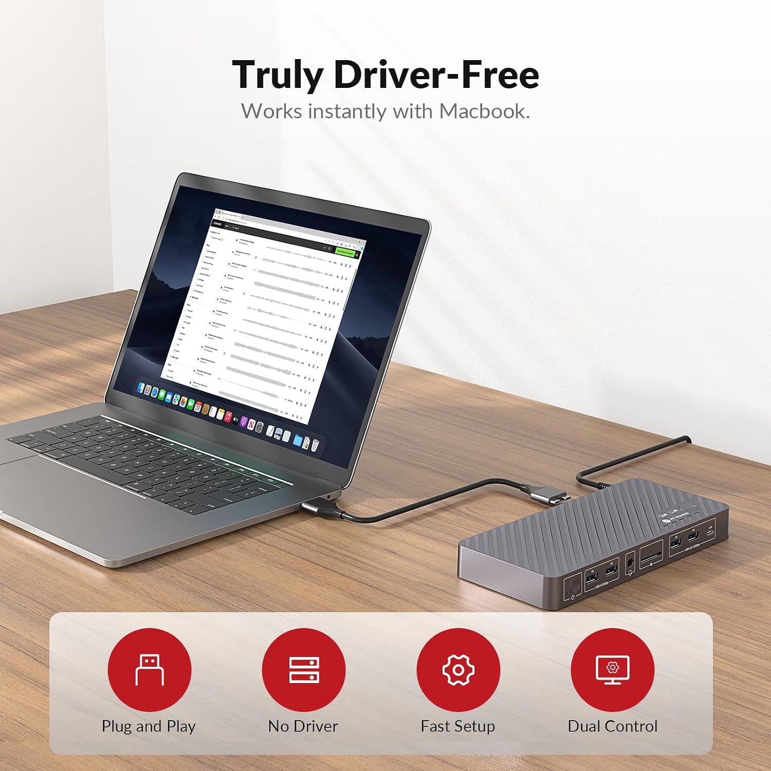 AV Access Docking Station KVM Switch für MacBook USB-C KVM-Switch für 2 Monitore und 2 Computer, 4K Dual HDMI Displays, Wechsel zwischen Laptop+Desktop, Ethernet,100W Power Delivery, EDID Emulation – Bild 4