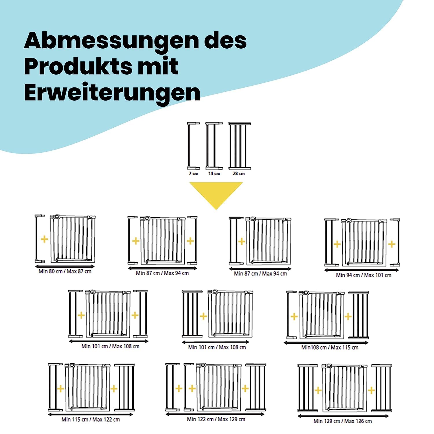 Safety 1st Auto Close Gate, Treppenschutzgitter 73–80 cm, Weiß – Bild 10