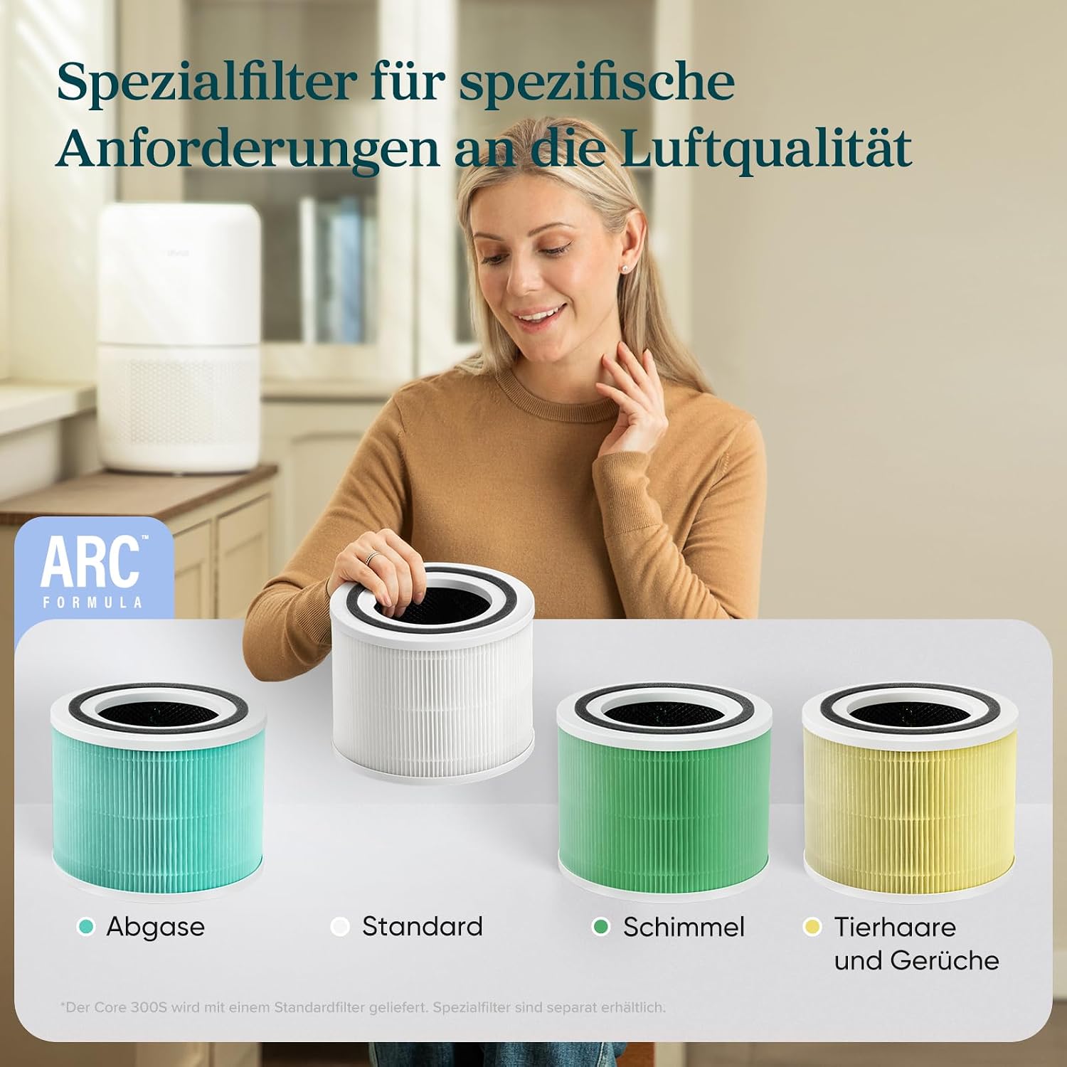 Levoit Core 300S Luftreiniger Allergiker mit APP, Auto-Modus, bis 54㎡, Weiß – Bild 5
