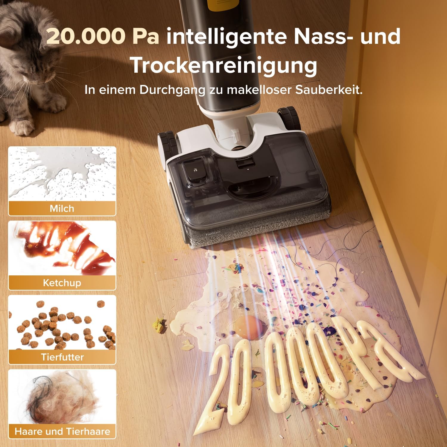 roborock F25 GT Gen 2 Nass Trockensauger, 20.000 Pa, 180° Lay-Flat Design – Bild 3