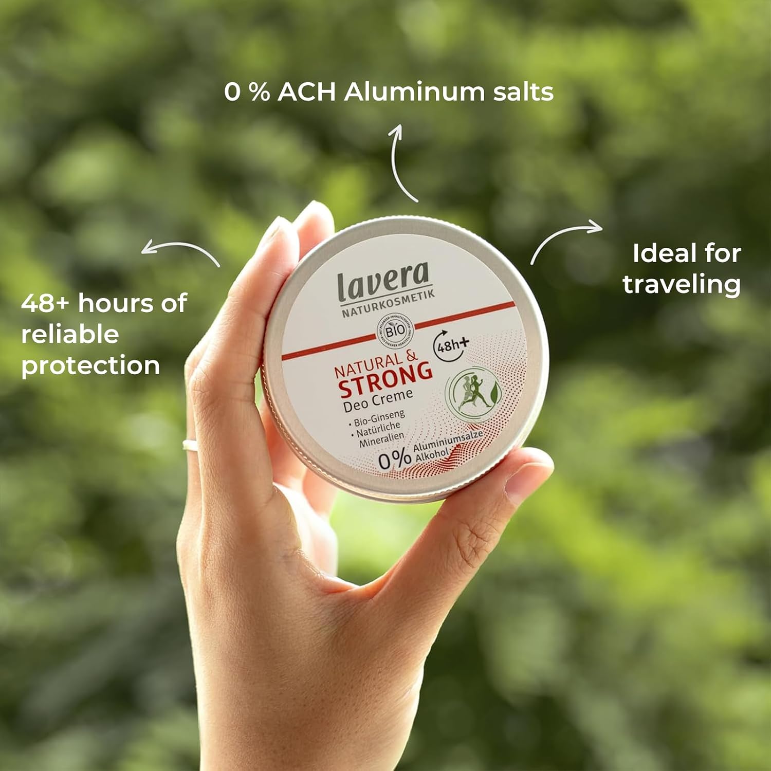 lavera - Deo Creme NATURAL STRONG - vegane Naturkosmetik - Bio Ginseng - Natürliche Mineralien ohne Aluminium - 48 Stunden Deo Schutz - 50 ml, 1 stück – Bild 3