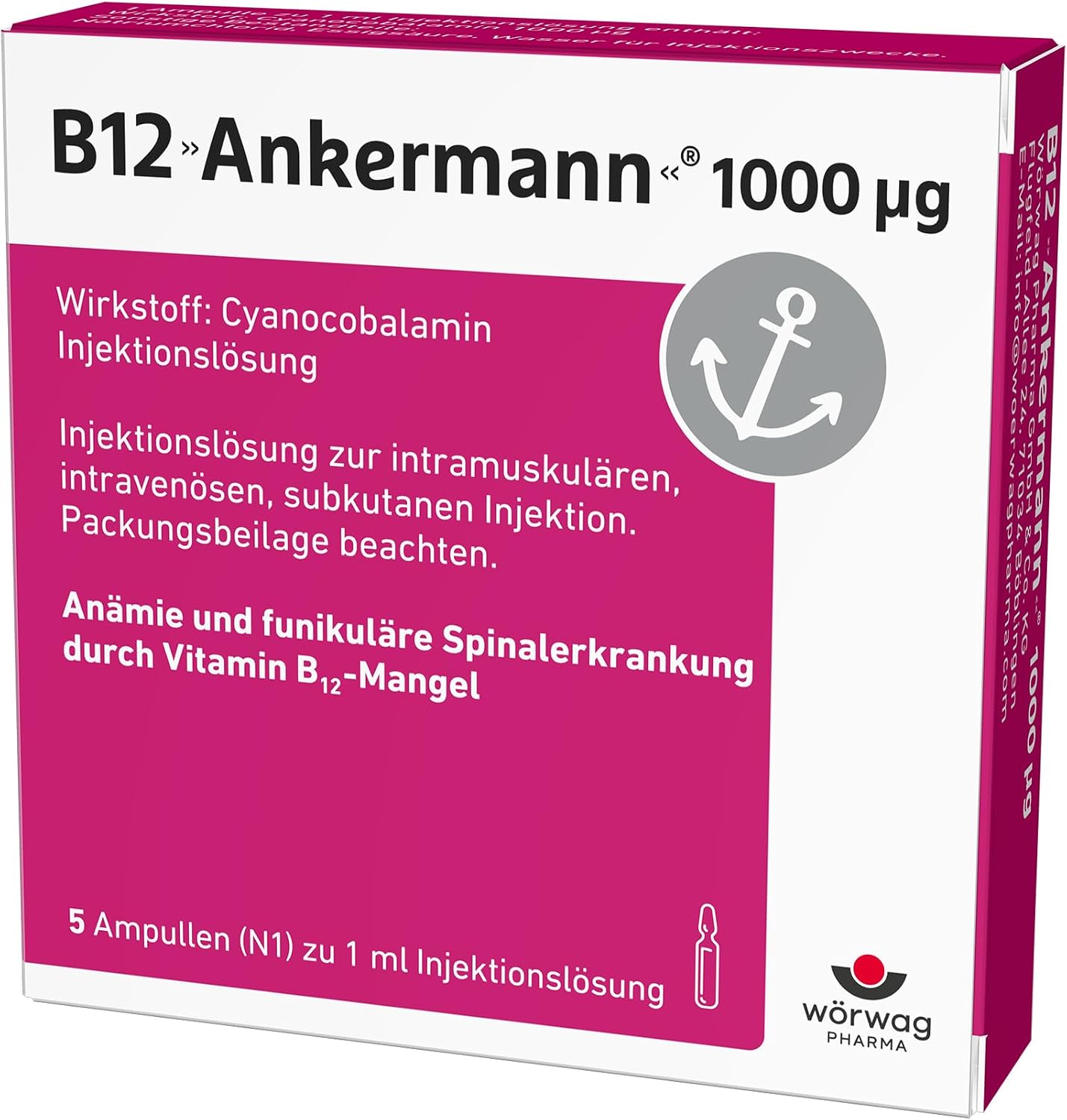 B12 Ankermann® Vitamin B12 Injektion 1000 µg, 5 Ampullen – Bild 2
