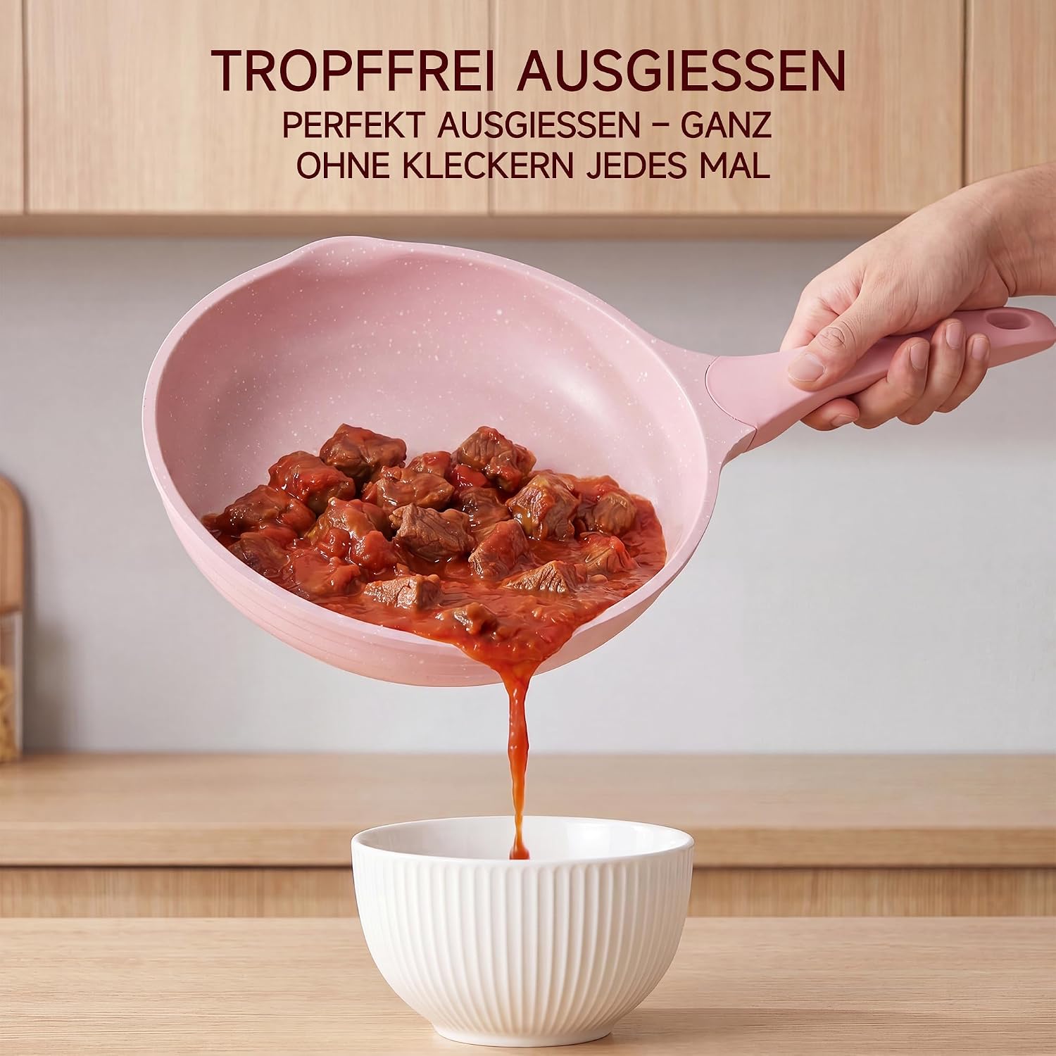 JEETEE Topfset Pfannenset 23-teilig für Induktion, Rosa/Pink – Bild 6