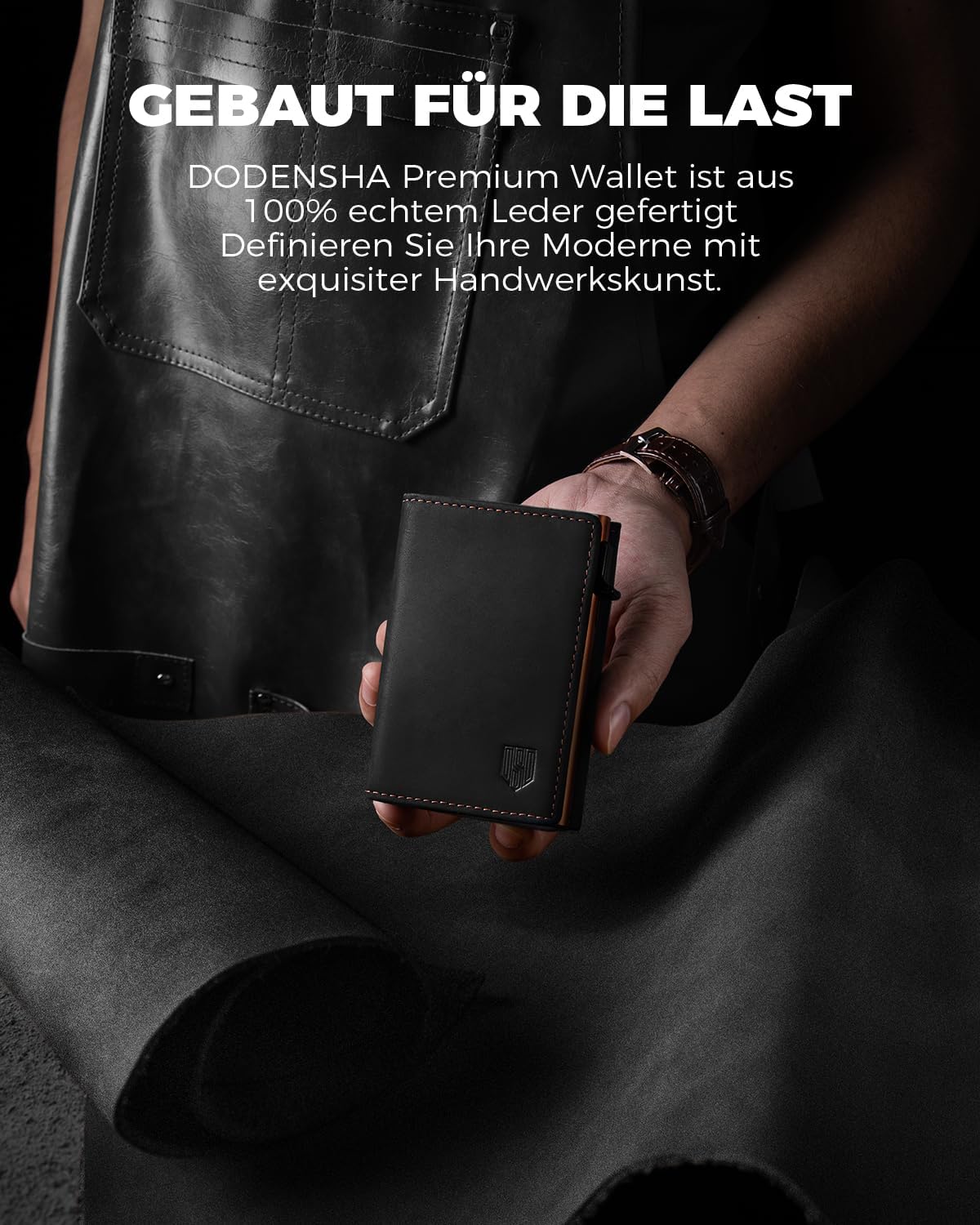 DODENSHA MagSnap Portmonee Herren I Slim Wallet mit Münzfach I Kreditkartenetui Geldbeutel für 10+ Karten I Magnetischer Verschluss Geldbörse Herren I RFID Schutz I SchwarzOrange – Bild 4