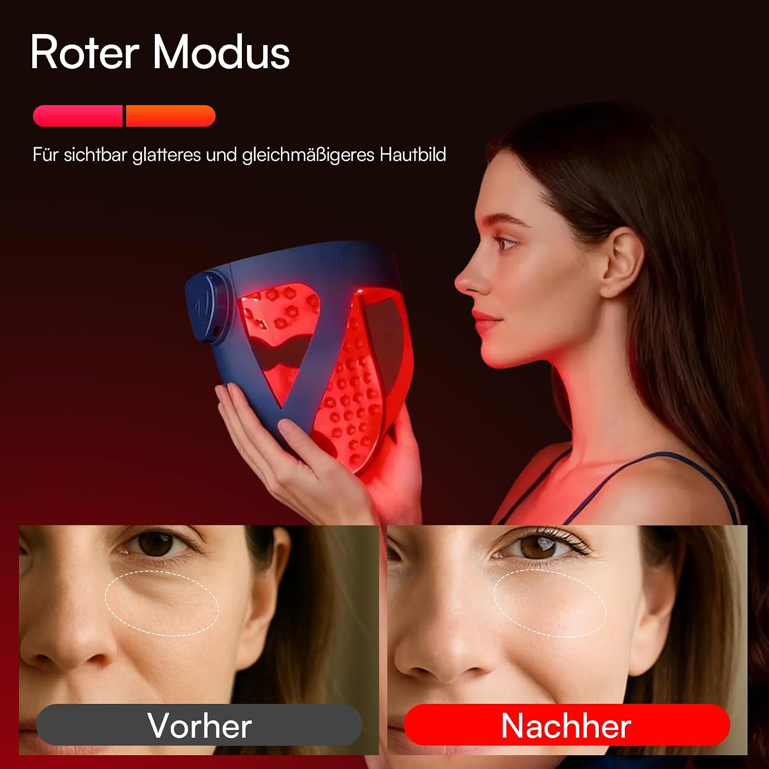 INIA 4D LED Maske Gesicht, Kabellos, Erweiterter Bereich 940, 4 Lichtmodi – Bild 2