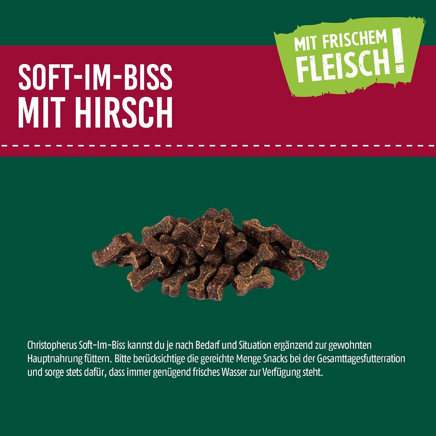 Christopherus Soft-Im-Biss Leckerlis für Hunde mit Hirsch, 125 g – Bild 5