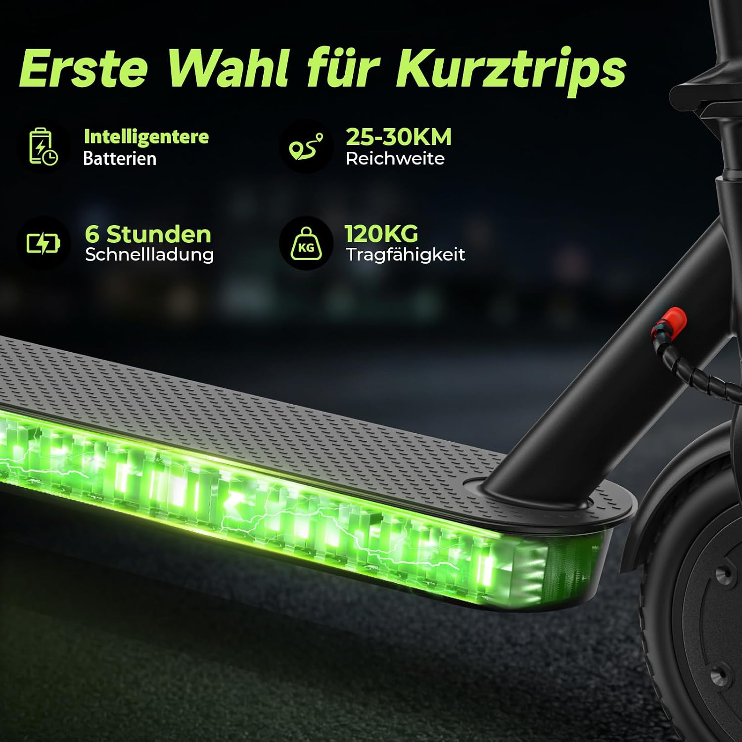 E Scooter mit Straßenzulassung Max 30 km Reichweite mit App,8.5 Zoll Elektroroller mit Wabenreifen Duales Bremssystem 20km/h, E Roller bis 120kg für Herren Damen – Bild 4