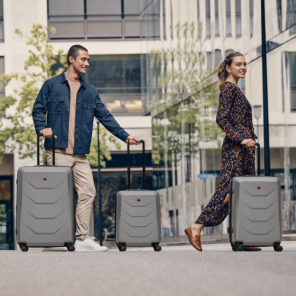 WENGER Prymo Large Hartschalenkoffer mit 4 Rollen, Trolley, Groß, 93 (107) l, Sicherheitsschloss, Damen/Herren, Reisen Urlaub, Silber, 654117 – Bild 6