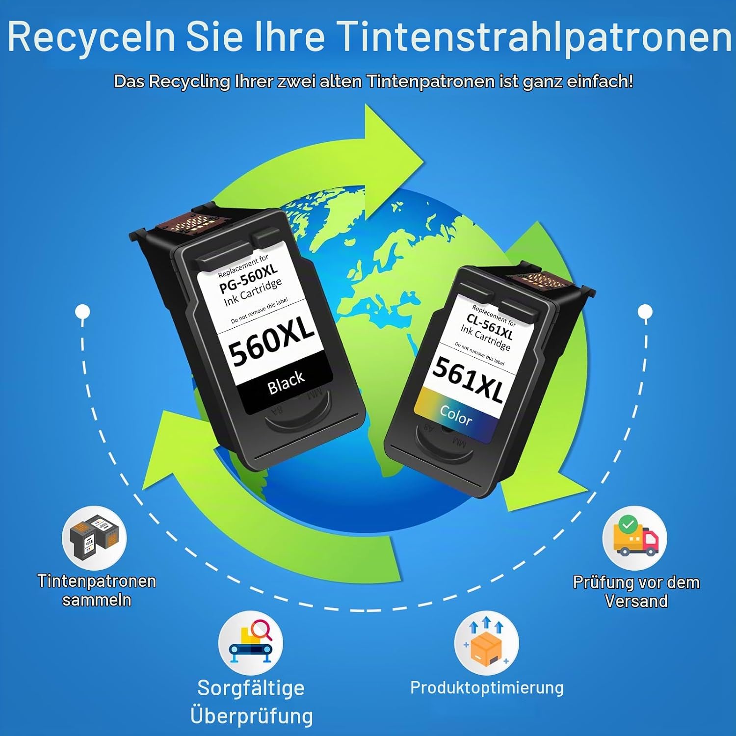ColoWorld Druckerpatronen 560 561 XL Multipack – Kompatibel mit Canon 560 561 / PG-560XL CL-561XL – Bis zu 1350 Seiten-Für Pixma TS5350i TS5350a TS5350 TS5351 TS5352 TS5353 TS7450i TS7450 TS7451 – Bild 5