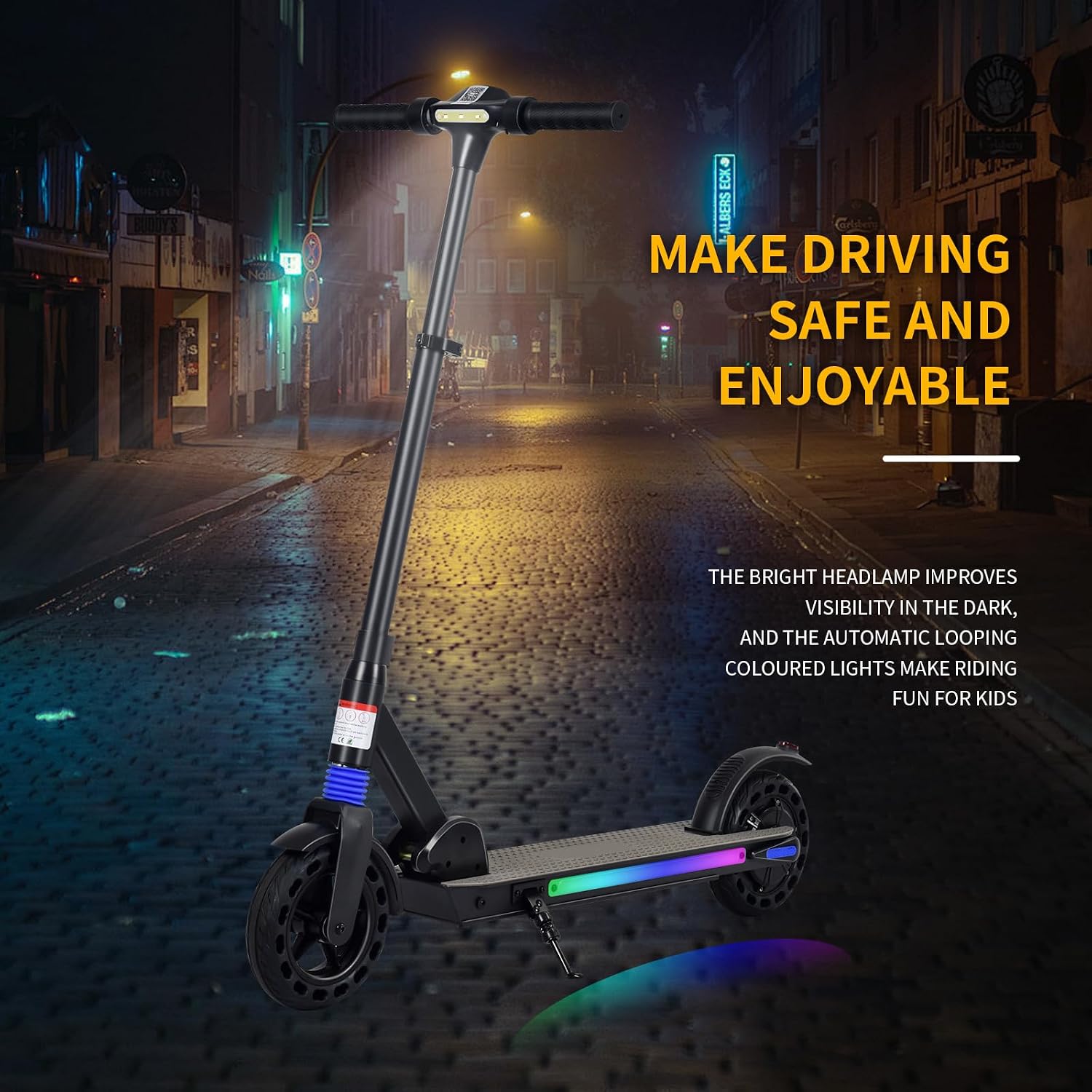 Elektroroller für Kinder mit LED-Anzeige, 8" Faltbarer Elektroroller, 250W Motor, Höchstgeschwindigkeit 20 km/h, höhenverstellbar, geeignet für Jugendliche von 8-16 Jahren – Bild 6