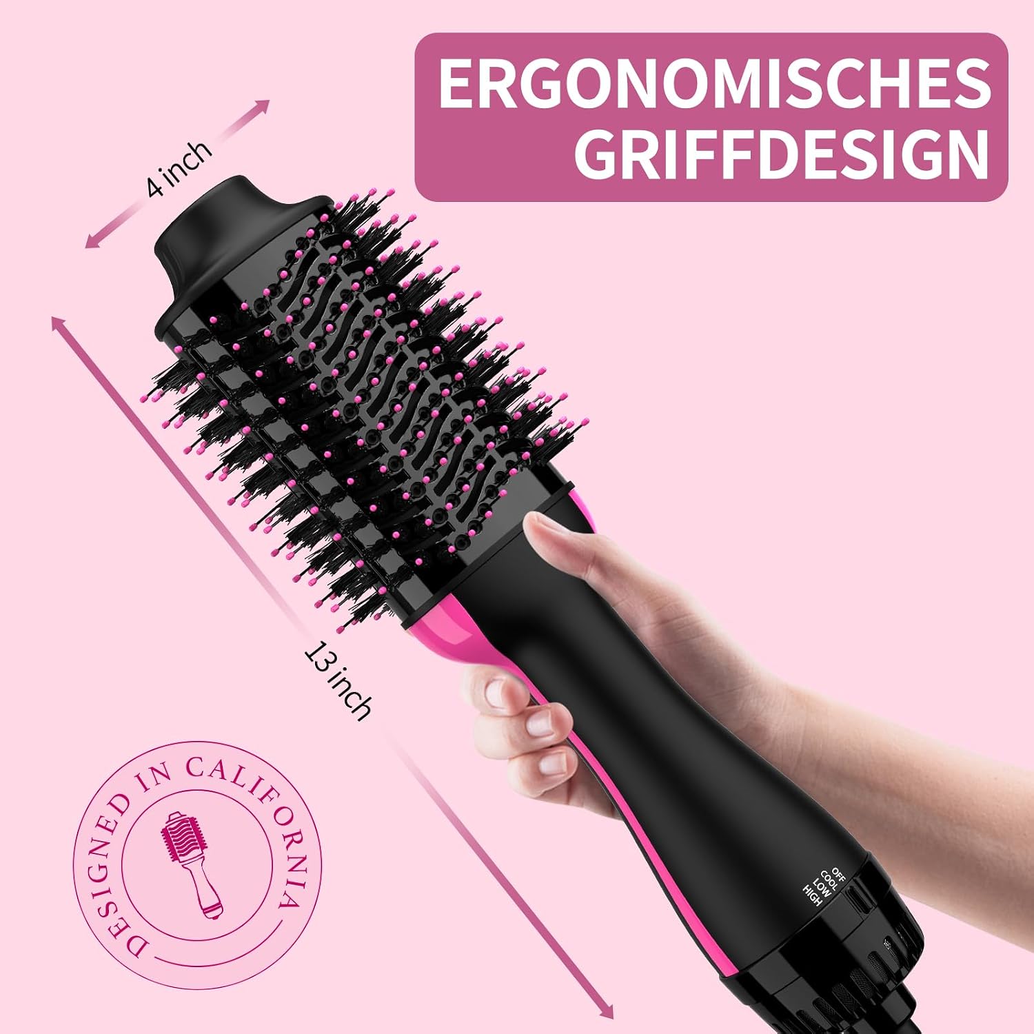 Sawop Warmluftbürste Rundbürstenföhn, Föhnbürste, Hairstyler Haartrockner Bürste in Einem, Verbessertes 4-in-1 Haartrockner und Styler Volumizer, Heißluftbürste, Haarglätter Bürste – Bild 3
