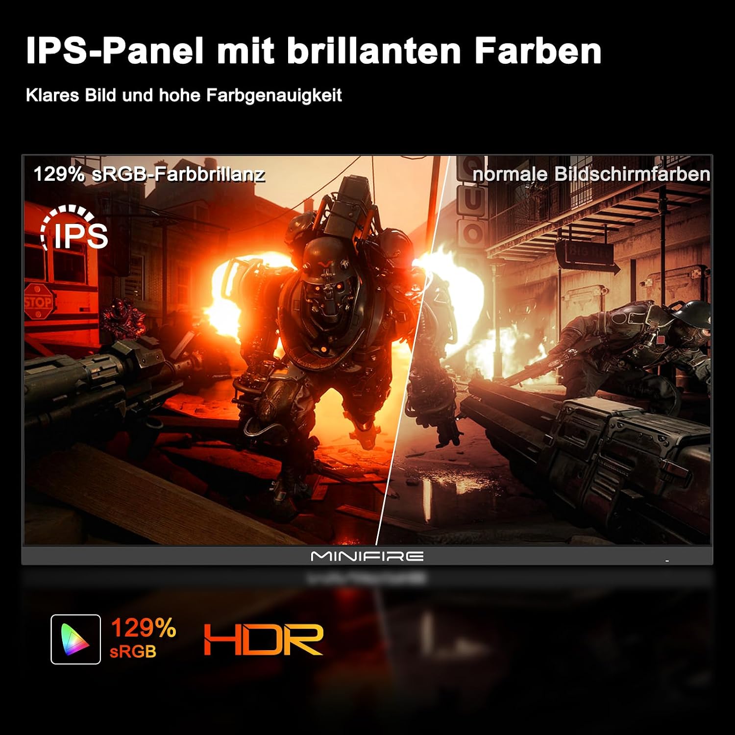 Minifire Gaming Monitor 27 Zoll,WQHD(2560×1440P),200Hz, Schnelles IPS Panel – Bild 4