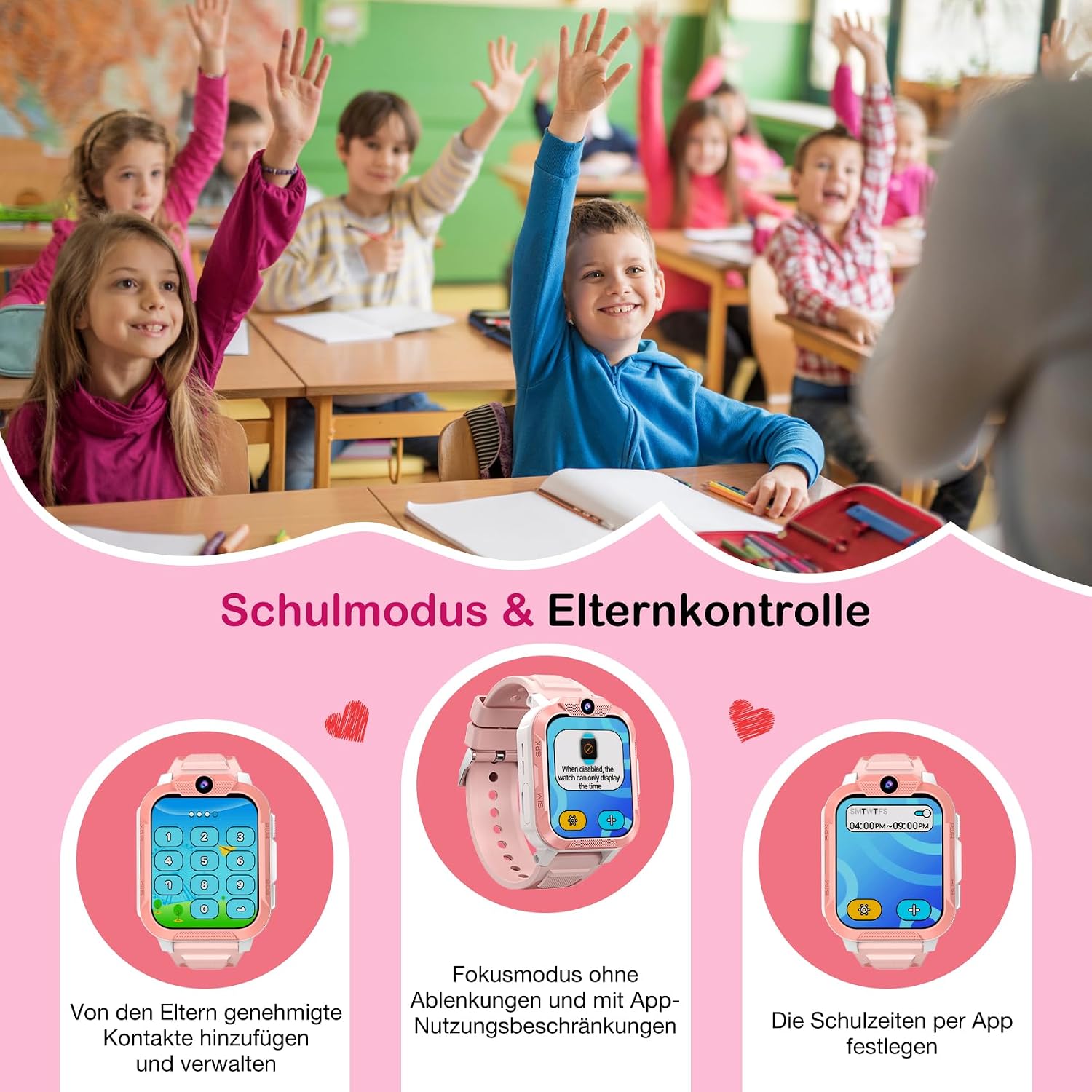 4G Smartwatch Kinder mit GPS und Telefon, SOS-Taste, Schulmodus – Bild 5