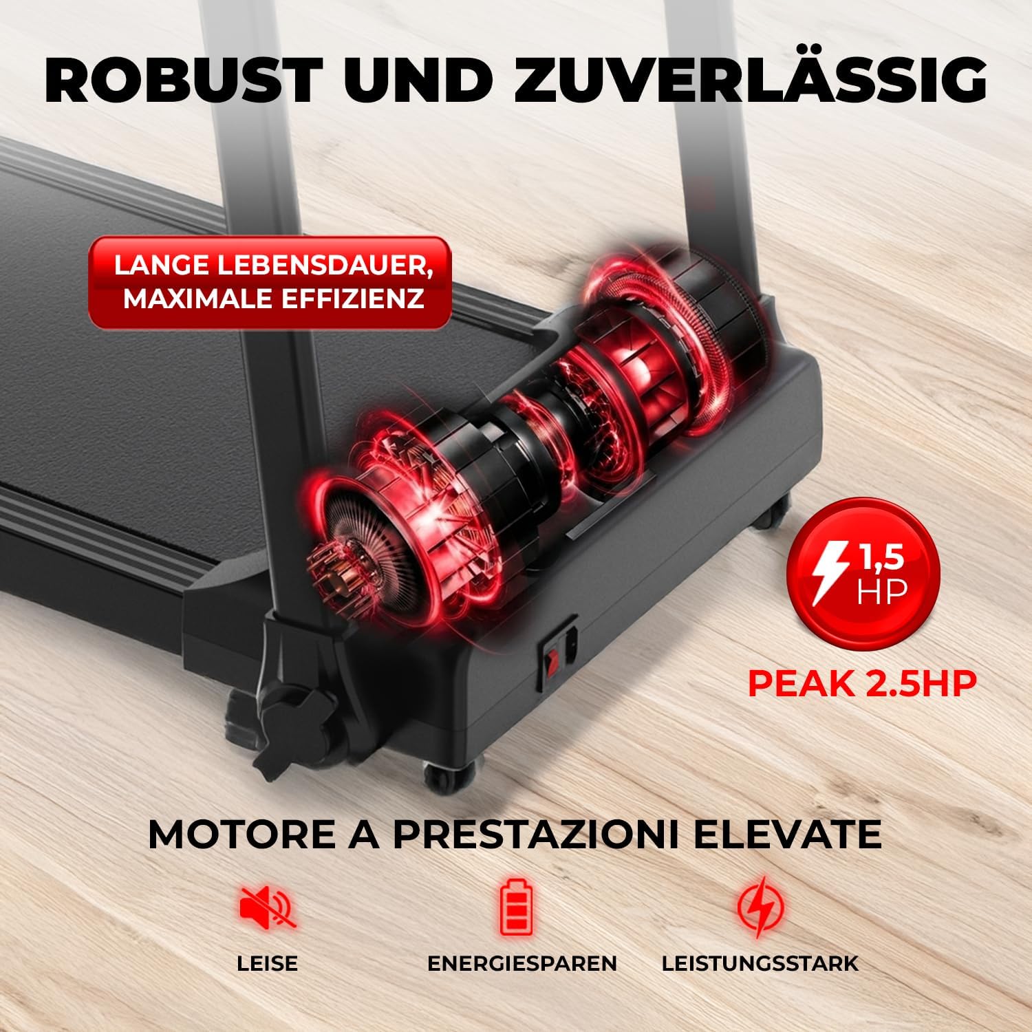Your Move Next 1000 PRO Laufband für Zuhause, italienische Marke, 12 km/h, mit Steigung und App-Steuerung, klappbar und platzsparend, extra breite Lauffläche, mit seitlichen Haltegriffen – Bild 2