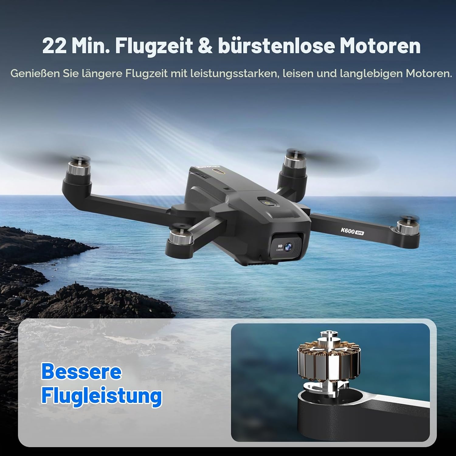 GPS Drohne mit 4.5" HD Bildschirm EIS Kamera, Follow Me Modulare Batterie – Bild 7
