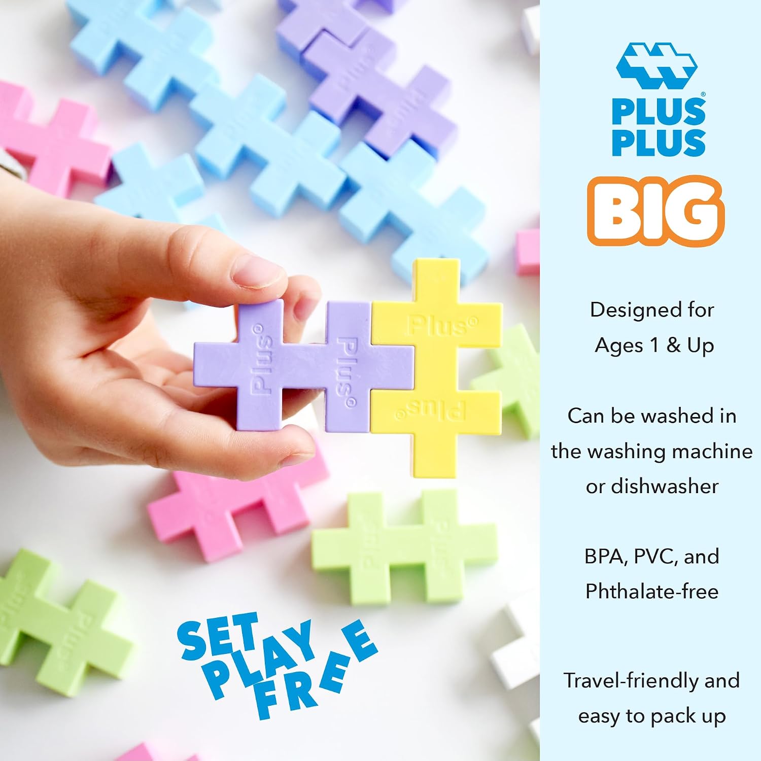 Plus-Plus 3412 Kreativ-Bausteine, Big Pastell Set, 100 Teile – Bild 5