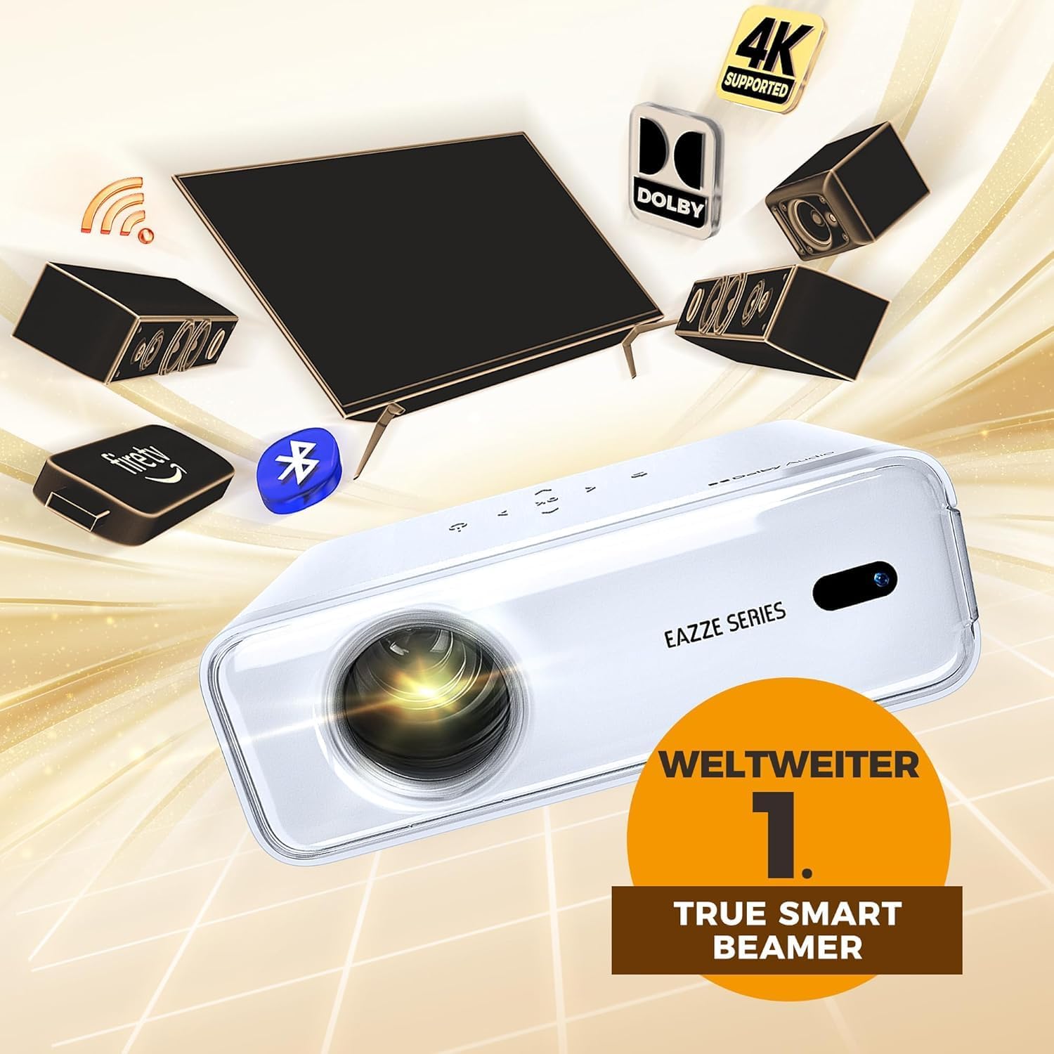 Aurzen EAZZE D1 Smart Beamer Heimkino mit Netflix & Dolby, 1080P – Bild 7