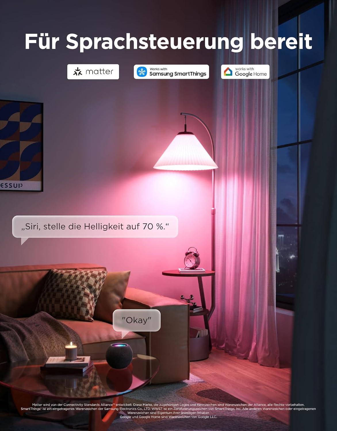 Govee E27 LED Smart Glühbirne, 1600 Lumen RGBWW, A21 dimmbar, 1 Stück – Bild 6