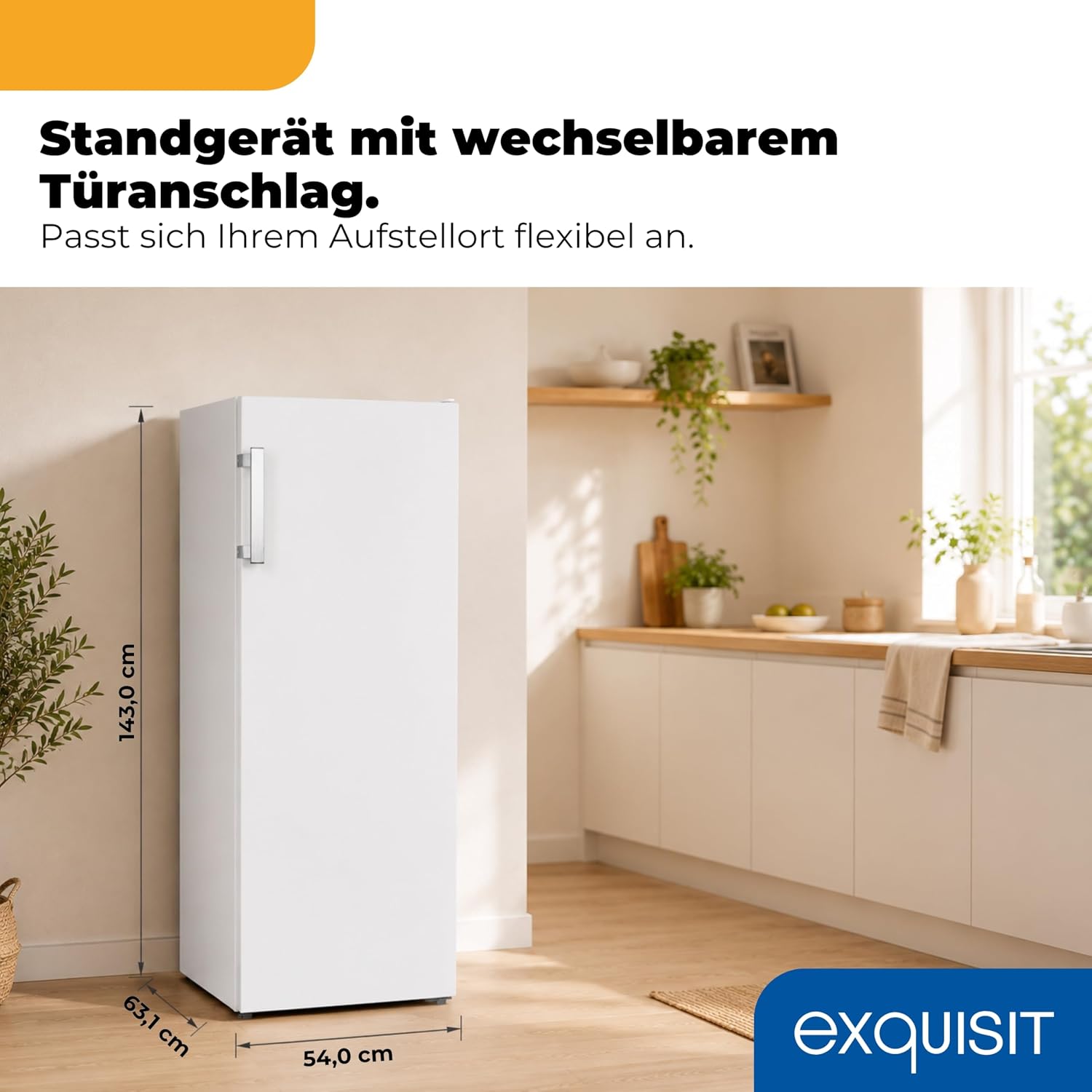 Exquisit GS5231-NF-H-040C Gefrierschrank - 161 l - NoFrost - Weiss – Bild 3