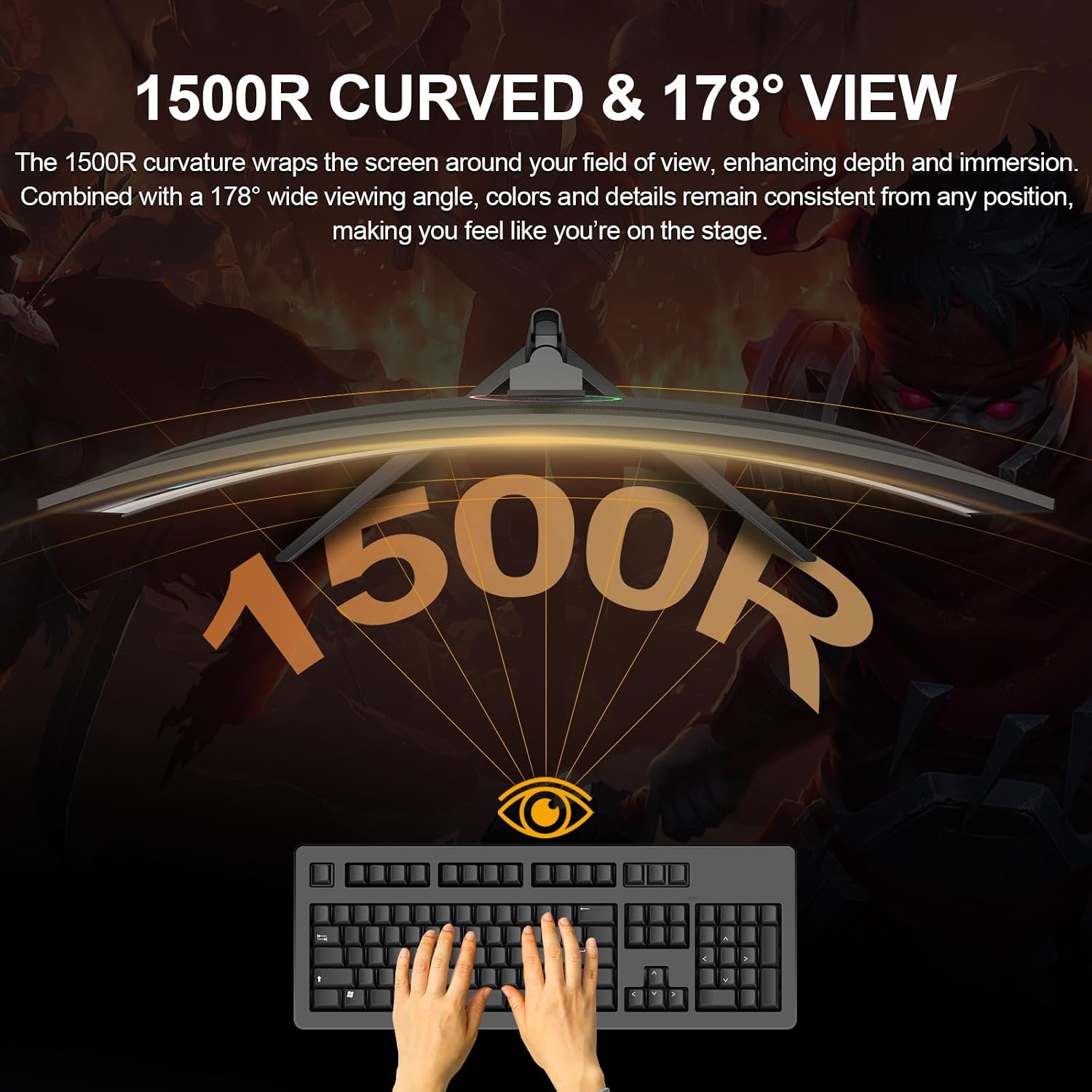 Gawfolk 44,5 Zoll Ultra-Wide 5K Curved Gaming Monitor 240Hz DQHD 5120×1440P – Bild 5