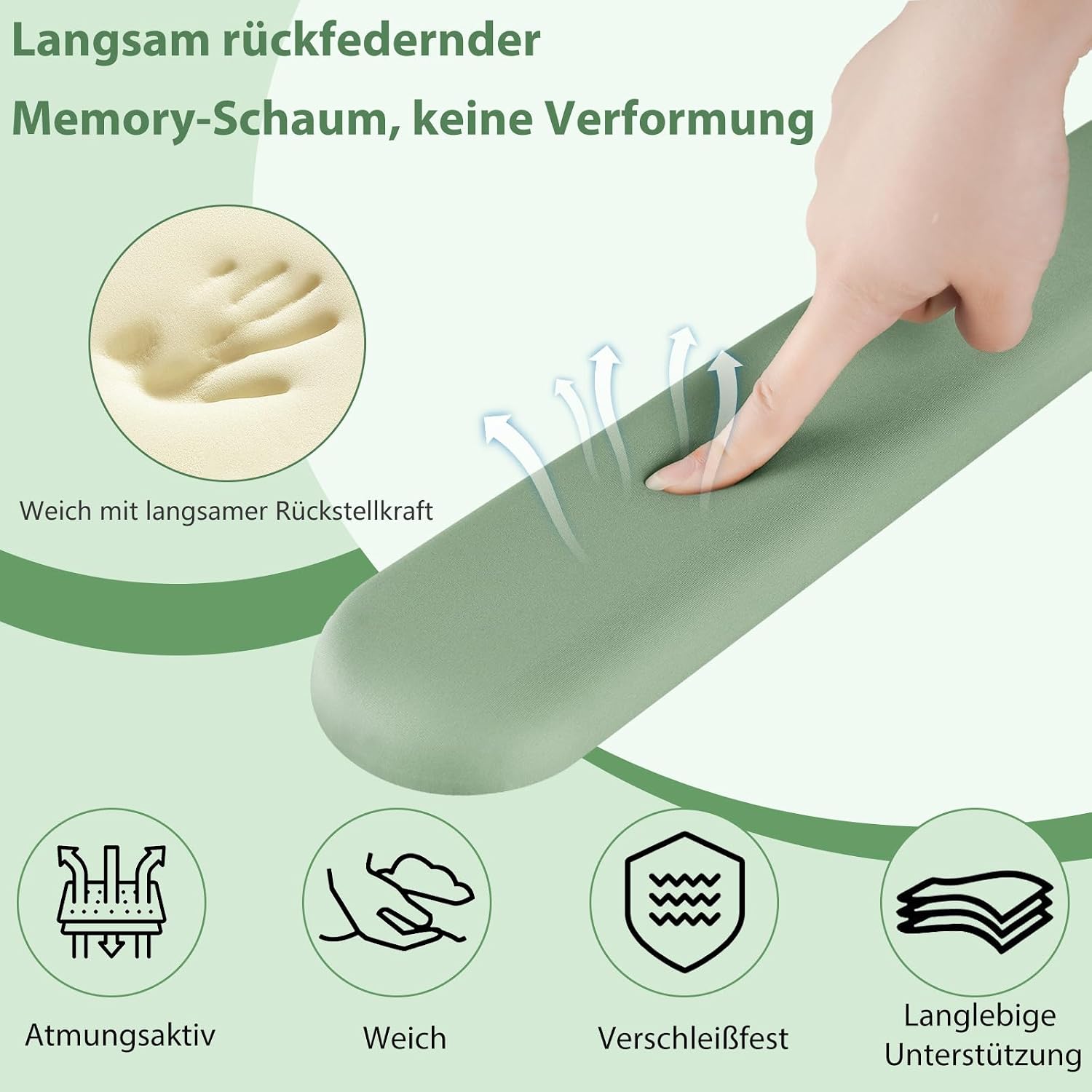 Sushret Mauspad & Tastatur Handballenauflage Set, Memory-Schaum + Gelkissen – Bild 4