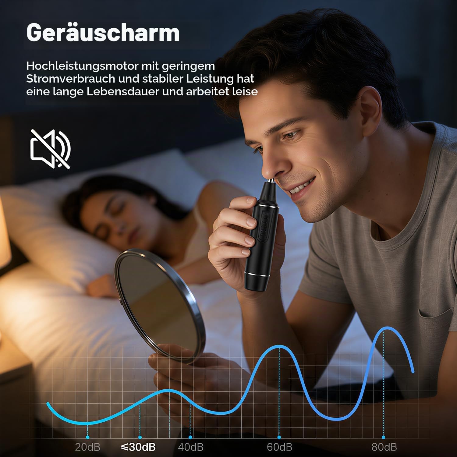Nasenhaartrimmer Herren, 3 in 1 Nasenhaarentferner und Ohrhaarschneider, USB Wiederaufladbar Ohrhaarschneider mit PrecisionTrim-Technologie, Doppelschneideklingen, IPX7 Wasserdicht, Einfache Reinigung – Bild 6