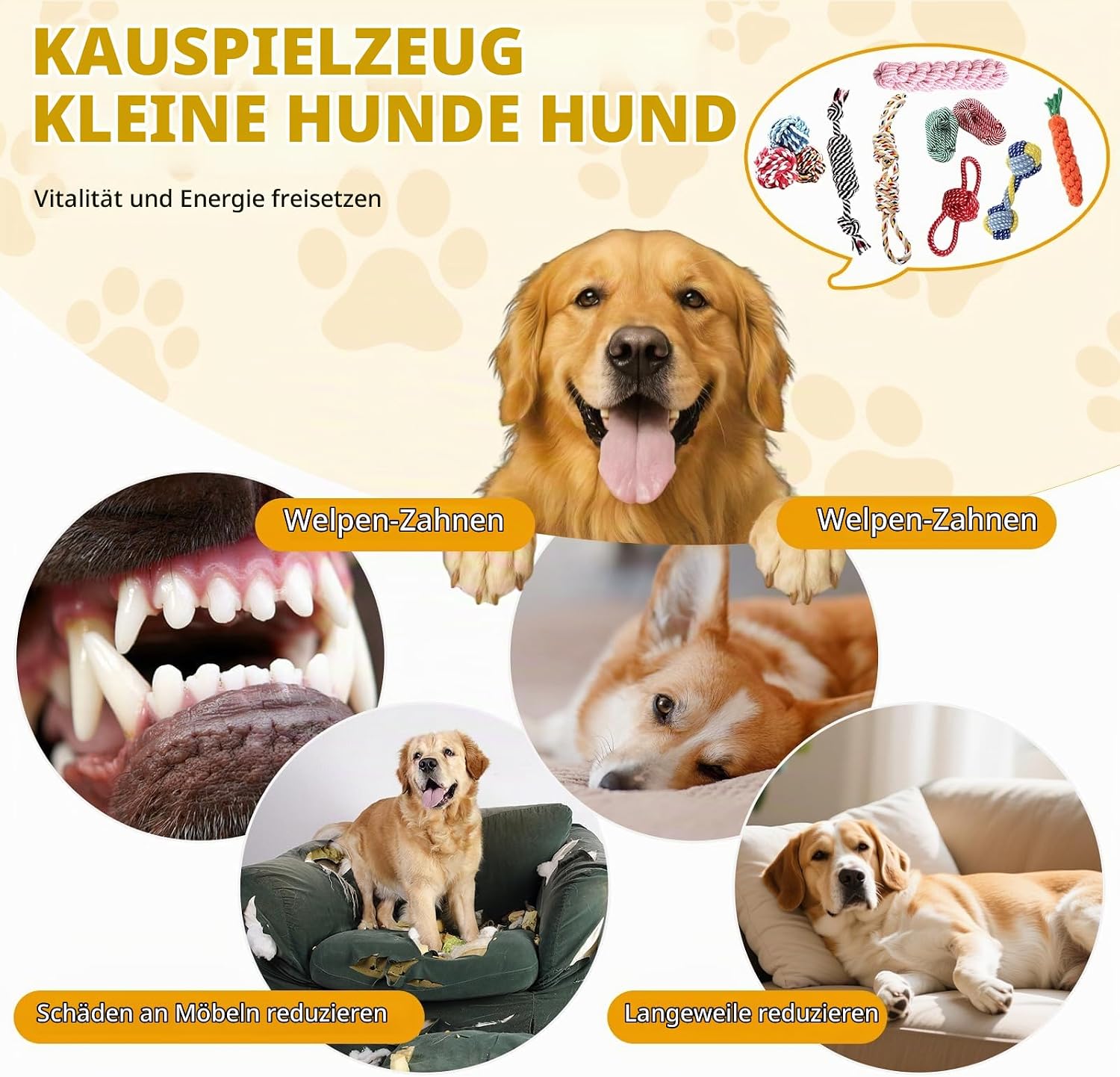 12 Stück Hundespielzeug Set,Welpenspielzeug,Langlebiges Hundespielzeug, Welpe Für Kleine Mittelgroßen Hund Interaktives Spielset Unzerstoerbar BaumwollknotenTau Tier. – Bild 3