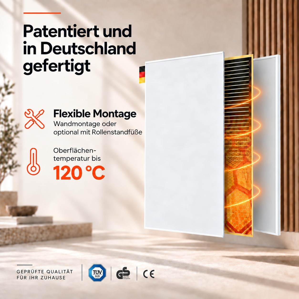 Könighaus Infrarotheizung 600 Watt - Eco-Modell - Thermostat – Bild 6