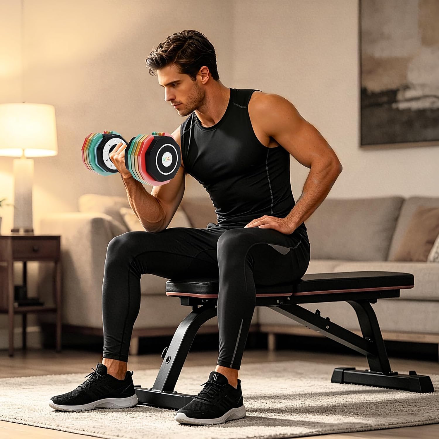 EOAT Verstellbare Hantel, 10 Gewichtsstufen, für Männer und Frauen geeignet, für das Training zu Hause und das Ganzkörpertraining – Bild 9