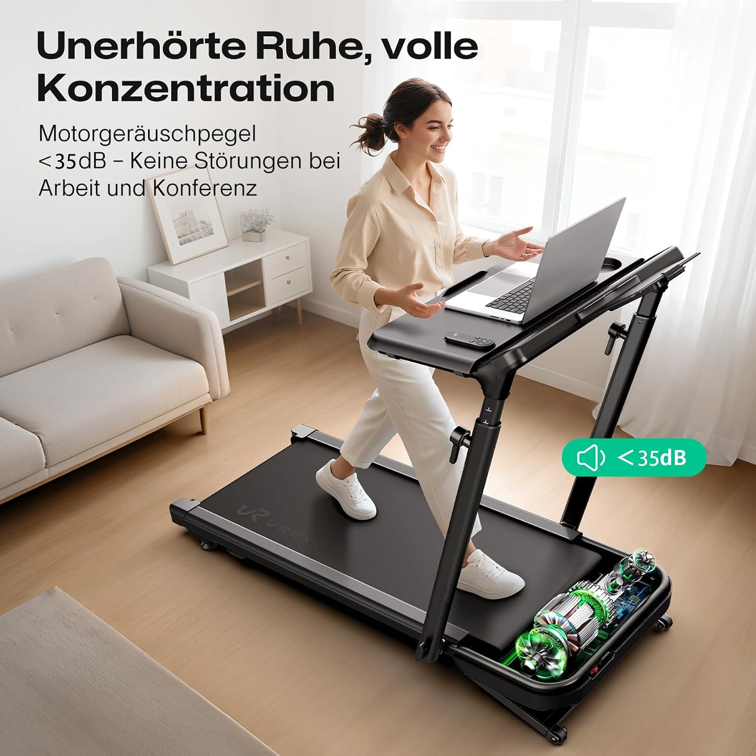 UREVO Laufband mit automatischer Steigung und Dual-Brushless-Antrieb – Bild 6