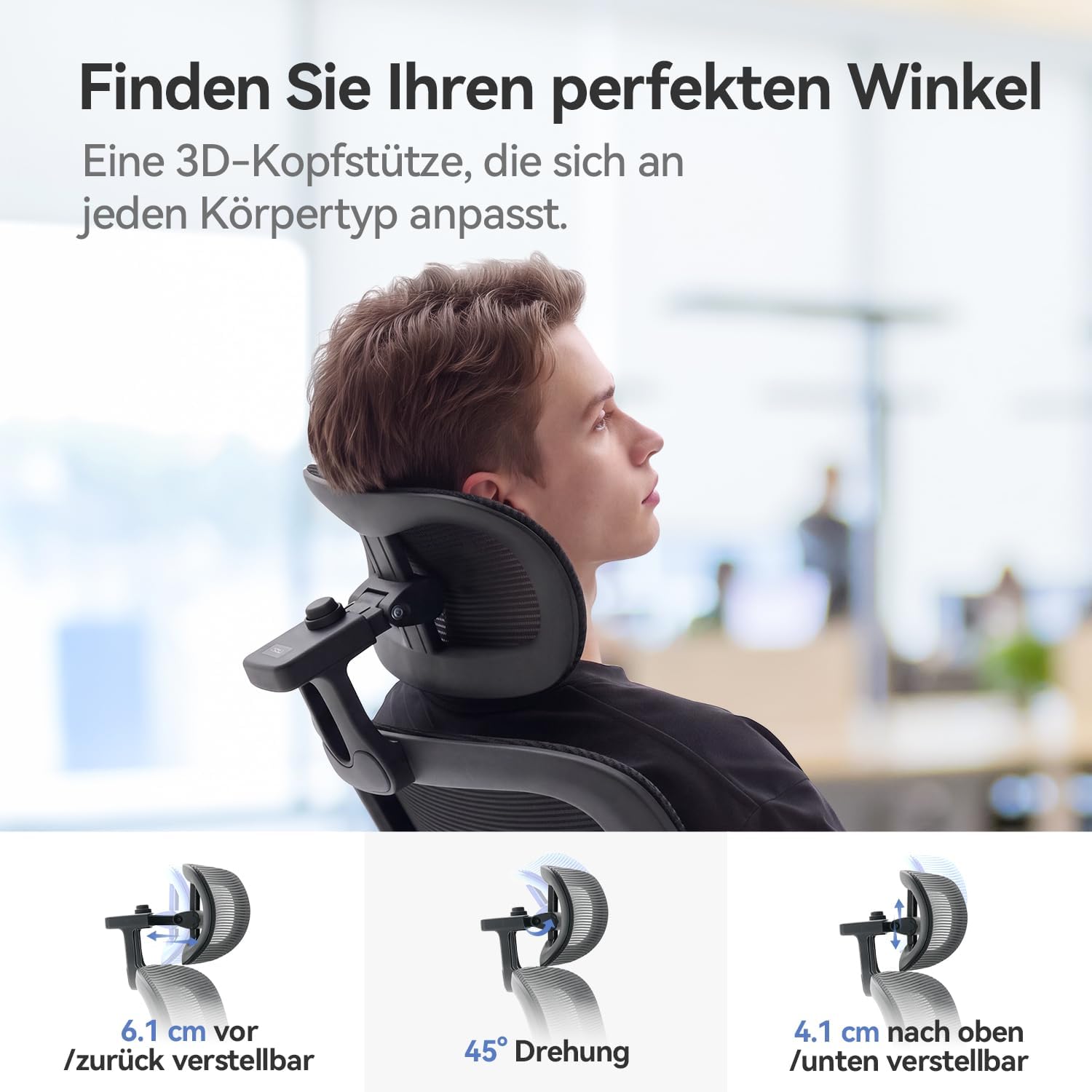 SIHOO M102C PRO Bürostuhl mit Lordosenstütze, Schreibtischstuhl Ergonomisch – Bild 4