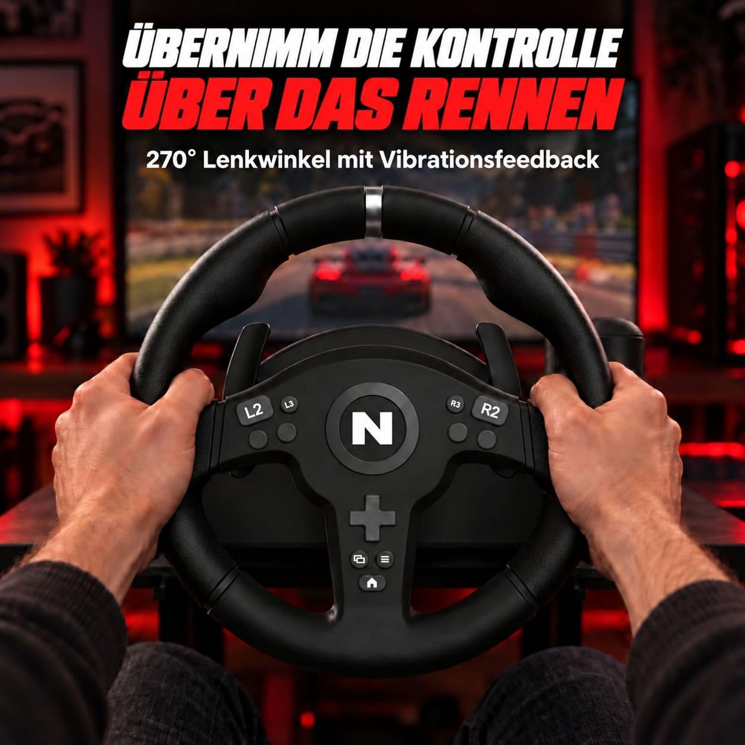NITHO Drive Pro V200 Rennlenkrad mit Pedalen & Schalthebel für PC/PS4/Xbox – Bild 13