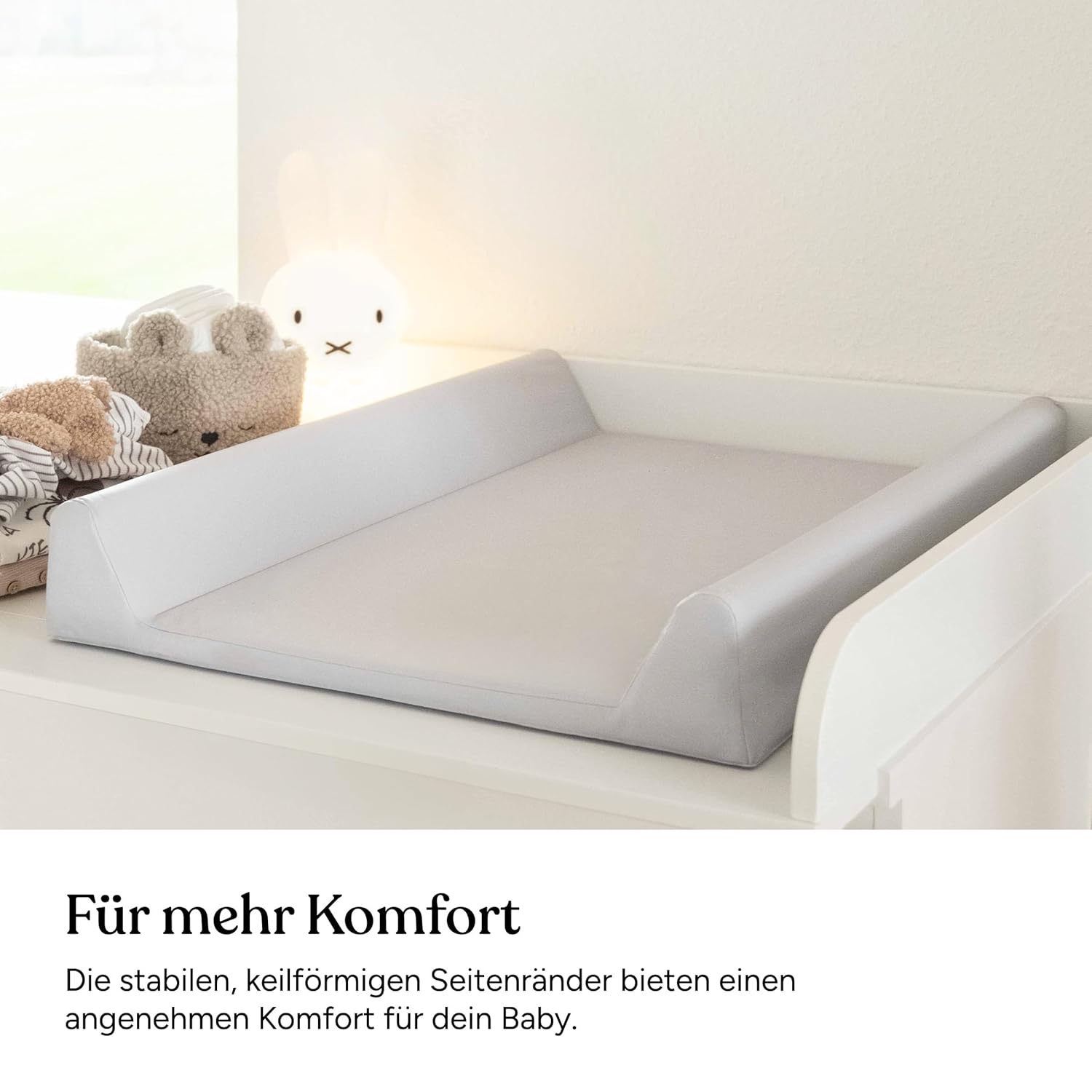 Ehrenkind® Abwaschbare Wickelauflage mit Keil - Hygienisch, Sicher und Vielseitig in Beige | Wickelauflage 50x70 | Wickelunterlage | Wickeltischauflage abwaschbar – Bild 5