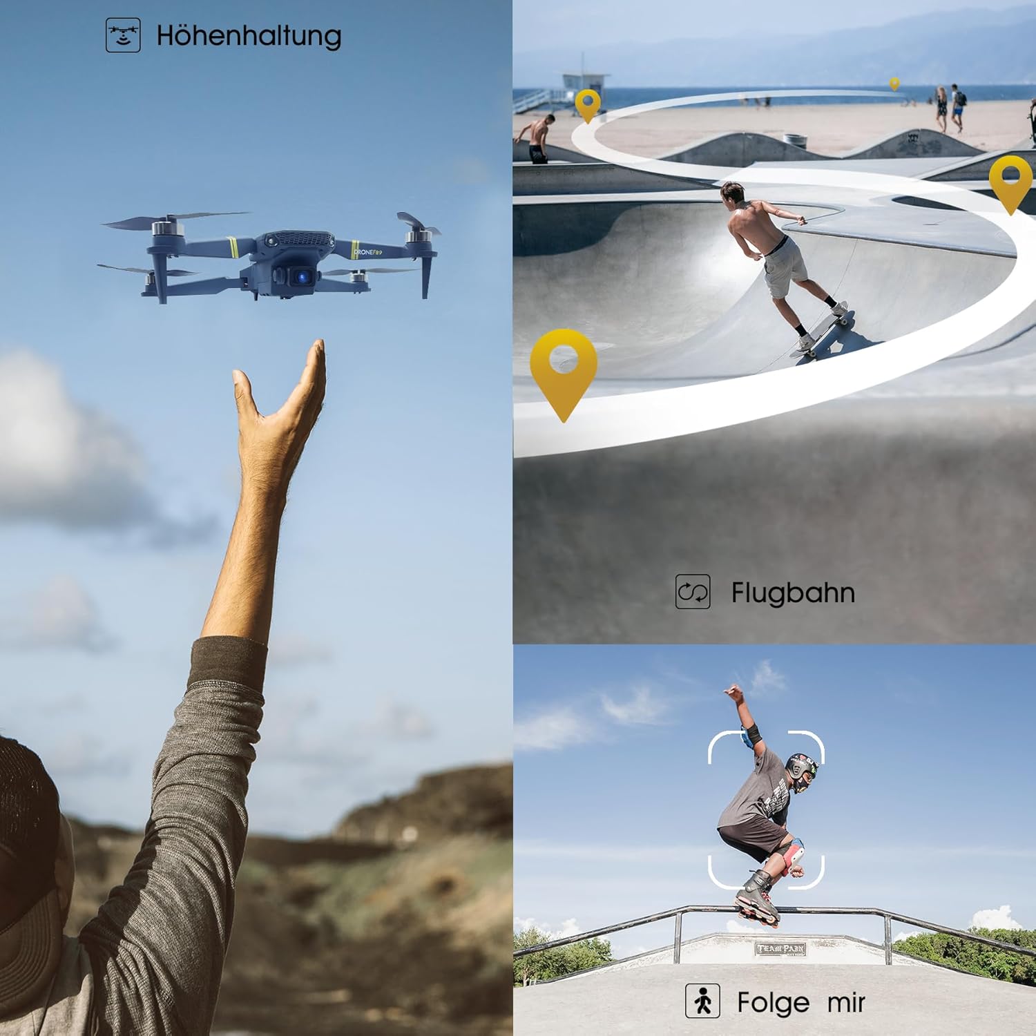 800 Meter Reichweite Drohne mit Kamera 4K – 84 Minuten Flugzeit, WiFi FPV faltbare Quadrocopter, bürstenlosem Motor, Auto-Hover, Auto-Follow (3 Akkus) – Bild 6