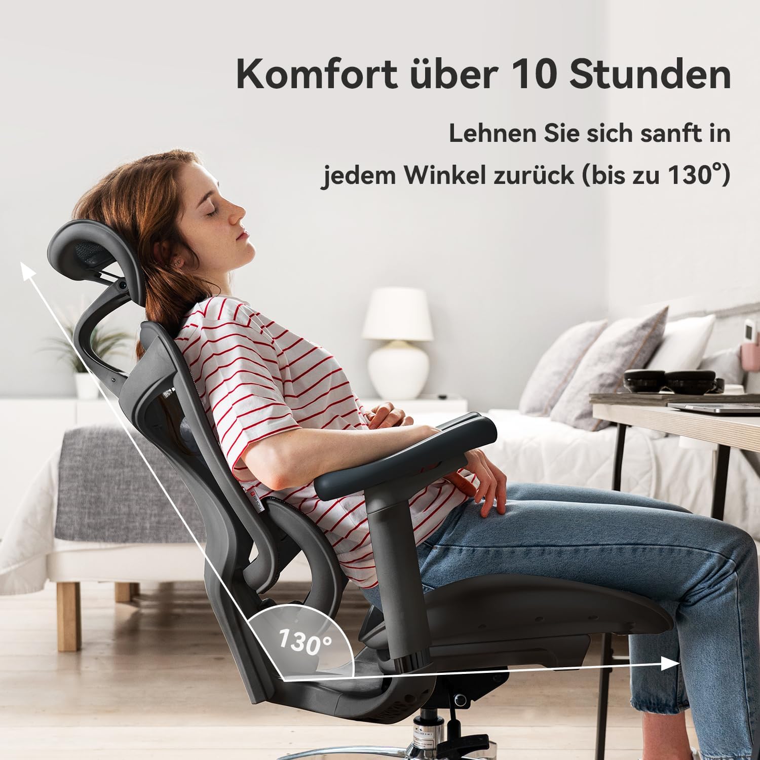 SIHOO Doro C300 Bürostuhl Ergonomisch mit Dynamischer Lendenwirbelstütze – Bild 2