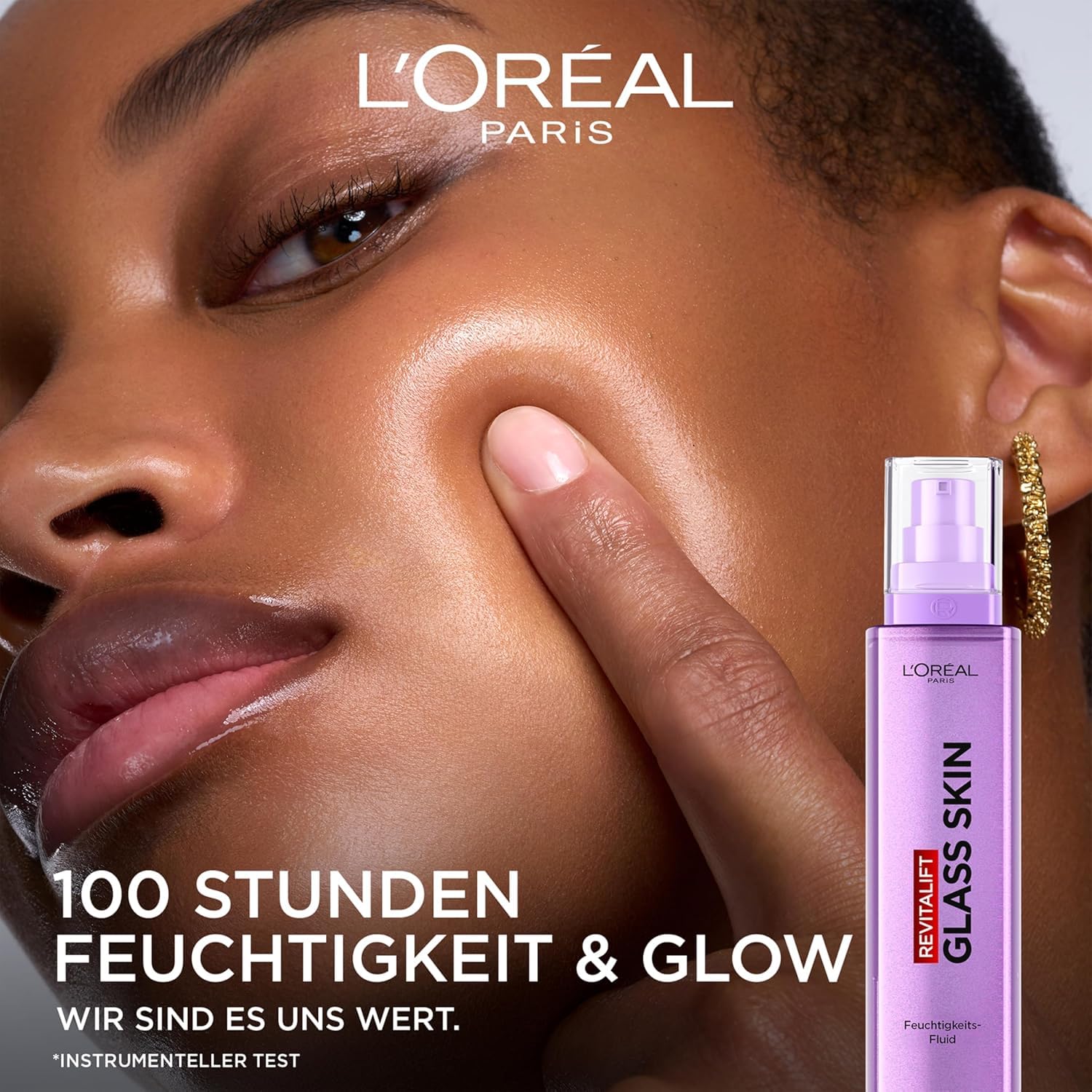 L'Oréal Paris Glass Skin Feuchtigkeitsfluid, für Aufpolsterung & Glow, 70ml – Bild 2