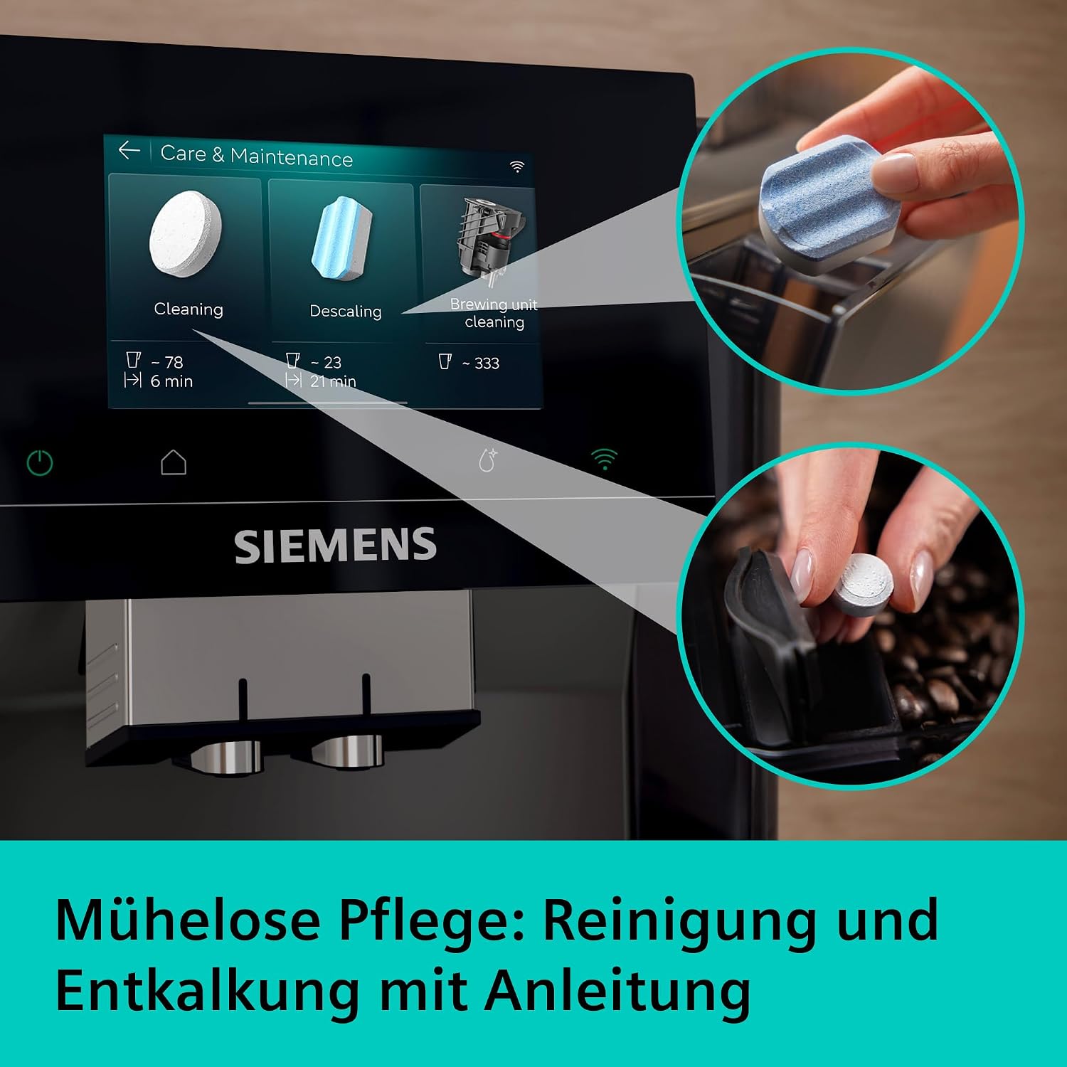 Siemens Kaffeevollautomat EQ700i Aroma, TP725E01, Grau, >40 Getränke – Bild 8