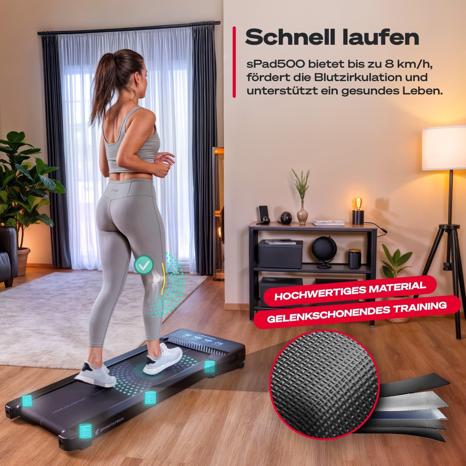 Sportstech, Walking Pad klappbar für Homeoffice + 180 kg belastbar sPad – Bild 6