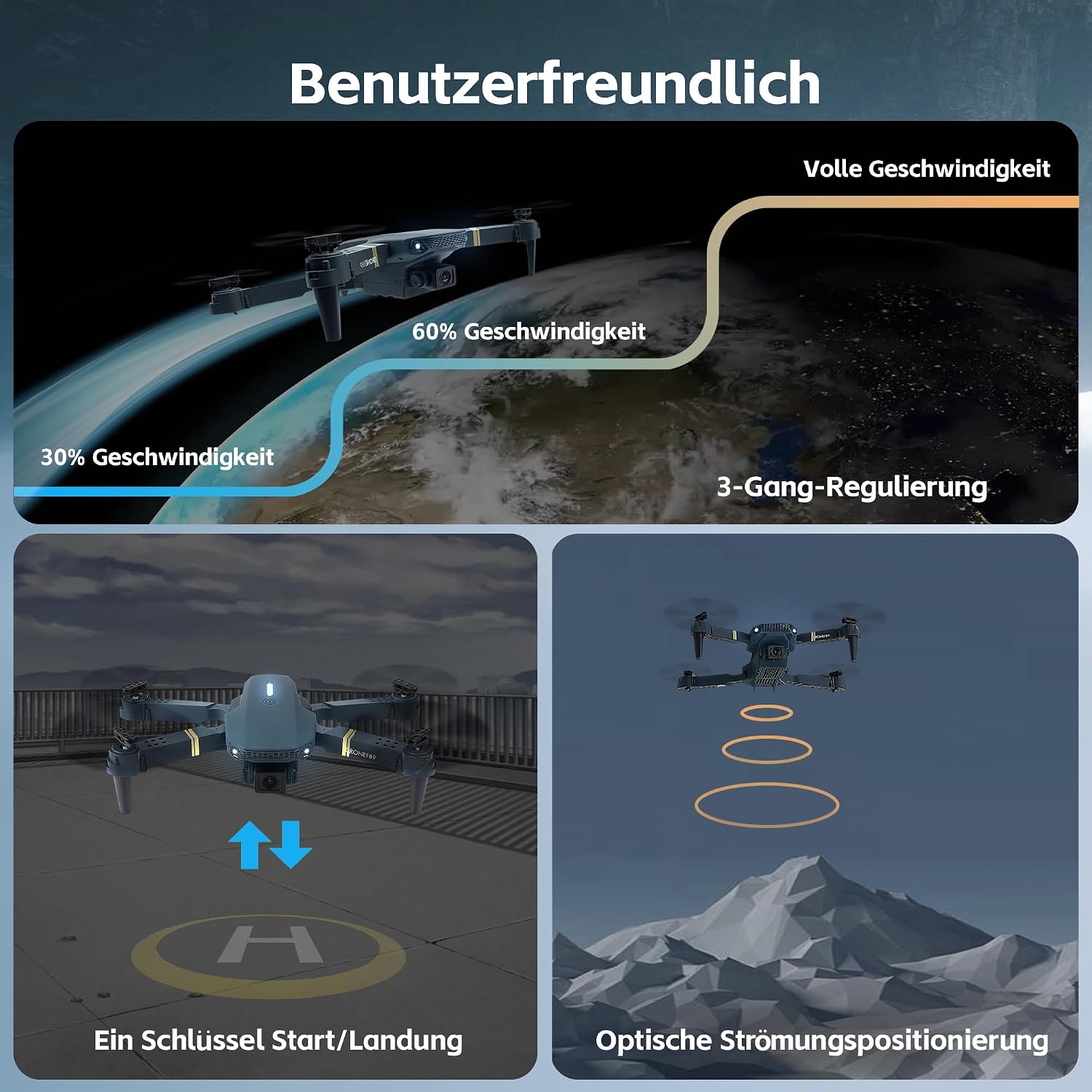 800 Meter Reichweite Drohne mit Kamera 4K – 84 Minuten Flugzeit, WiFi FPV faltbare Quadrocopter, bürstenlosem Motor, Auto-Hover, Auto-Follow (3 Akkus) – Bild 7
