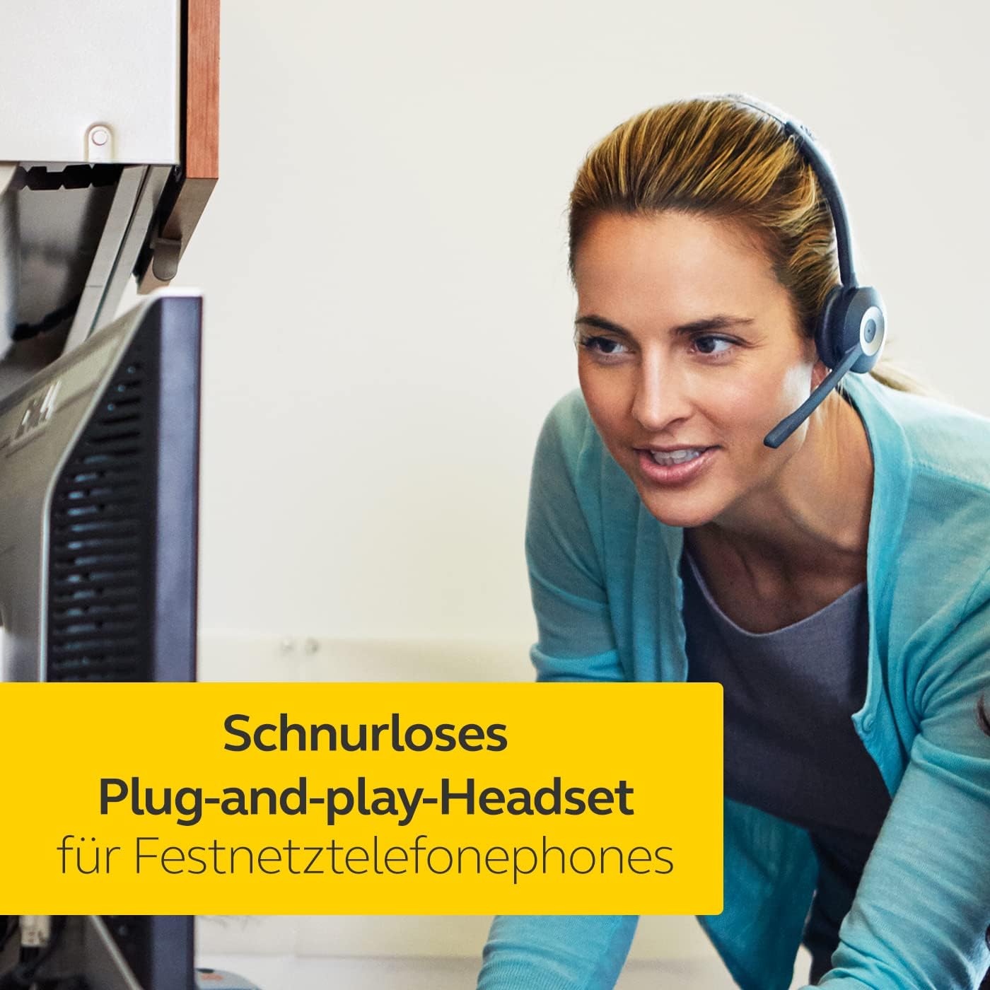 Jabra Pro 920 MS Mono DECT-Headset, kabellos, HD-Stimme, Geräuschunterdrückung und Akkulaufzeit für einen Tag – optimiert für die Verwendung mit Festnetztelefon in Europa – EU-Stecker – Bild 7