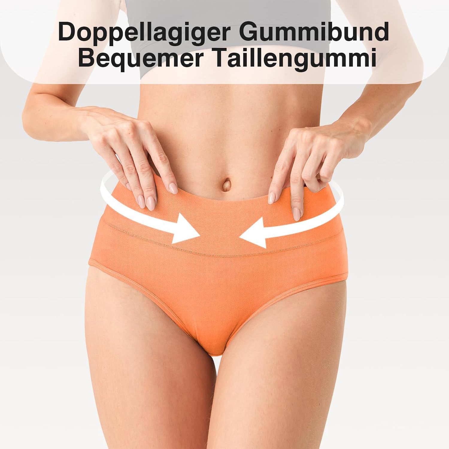 QINCAO Unterhosen Damen, Hohe Taille 6er Pack aus Baumwolle,Atmungsaktiv – Bild 4