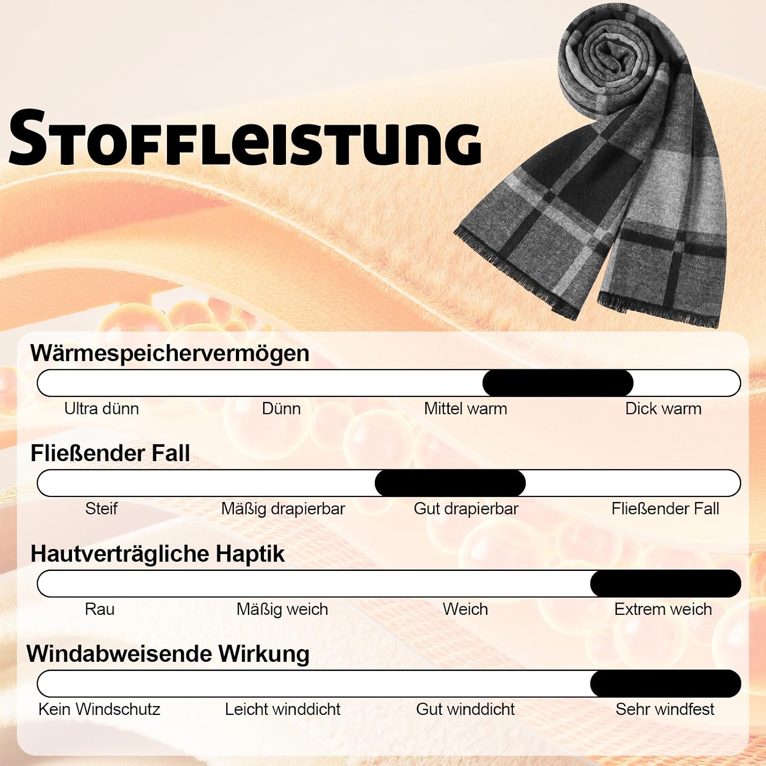 Herren Schal Herbst Winterschal Geschenk für Männer Fransen – Bild 7